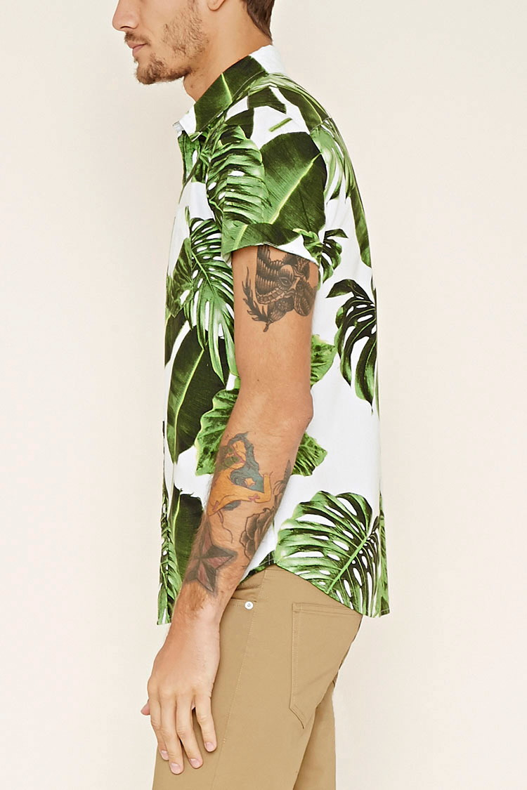 Lyst - Forever 21 Palm Leaf Print Shirt in Green for Men