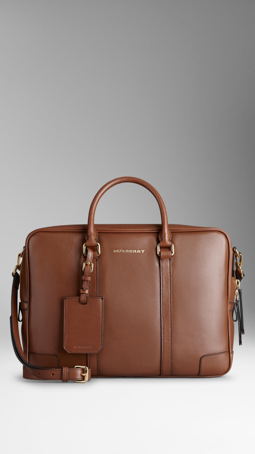 Burberry Leather Crossbody Briefcase in Brown for Men (tan) | Lyst