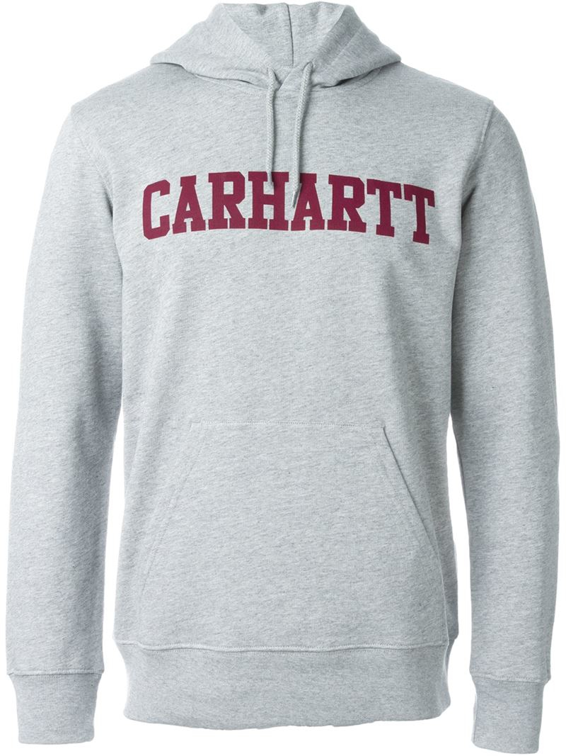 Lyst - Carhartt Logo Print College Hoodie in Gray for Men