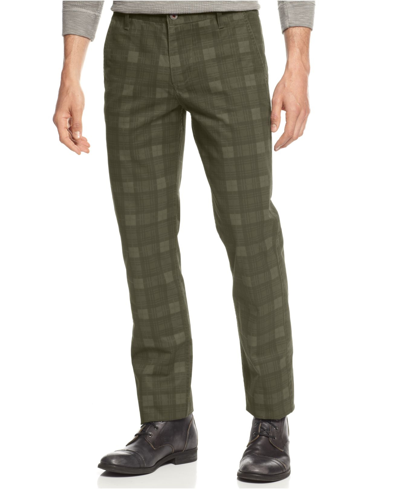 Dockers Slim Fit Alpha Khaki Flat Front Pants in Green for Men (Olive ...