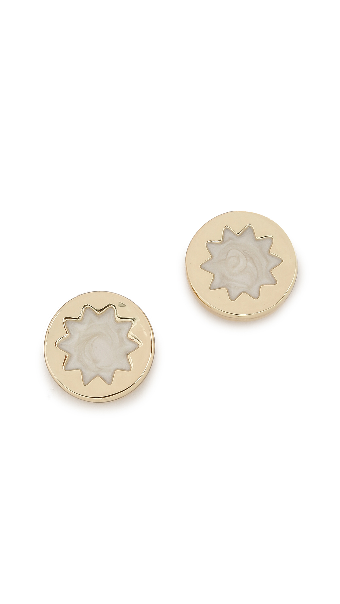 Lyst House Of Harlow 1960 Mini Sunburst Earrings Pearl Gold In Gallery