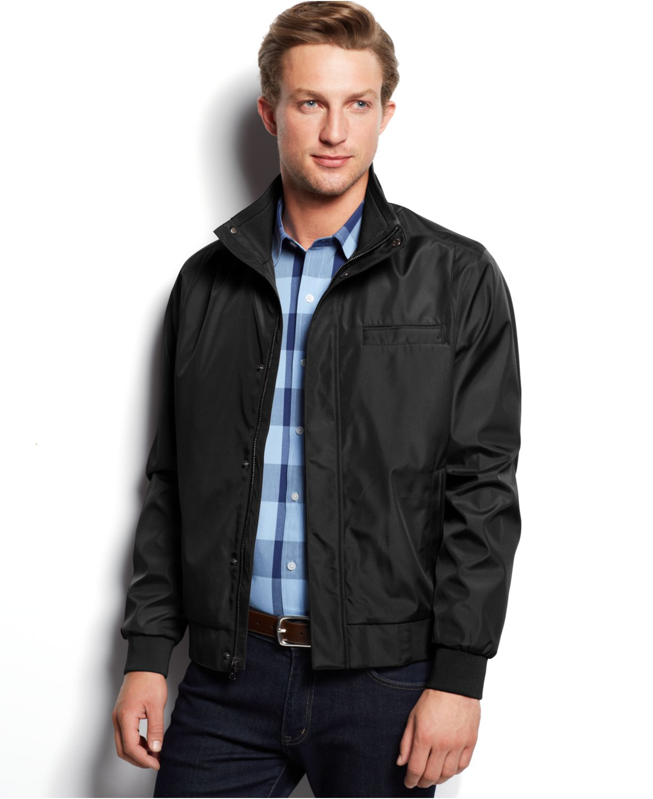 Lyst - Calvin Klein Weather-resistant Bomber Jacket in Black for Men