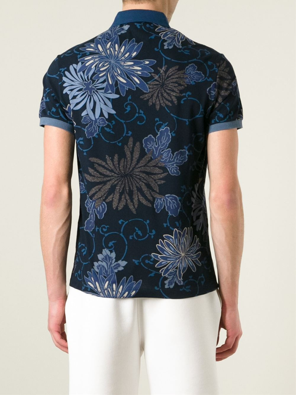 Moncler Floral Polo Shirt in Floral for Men (blue) | Lyst
