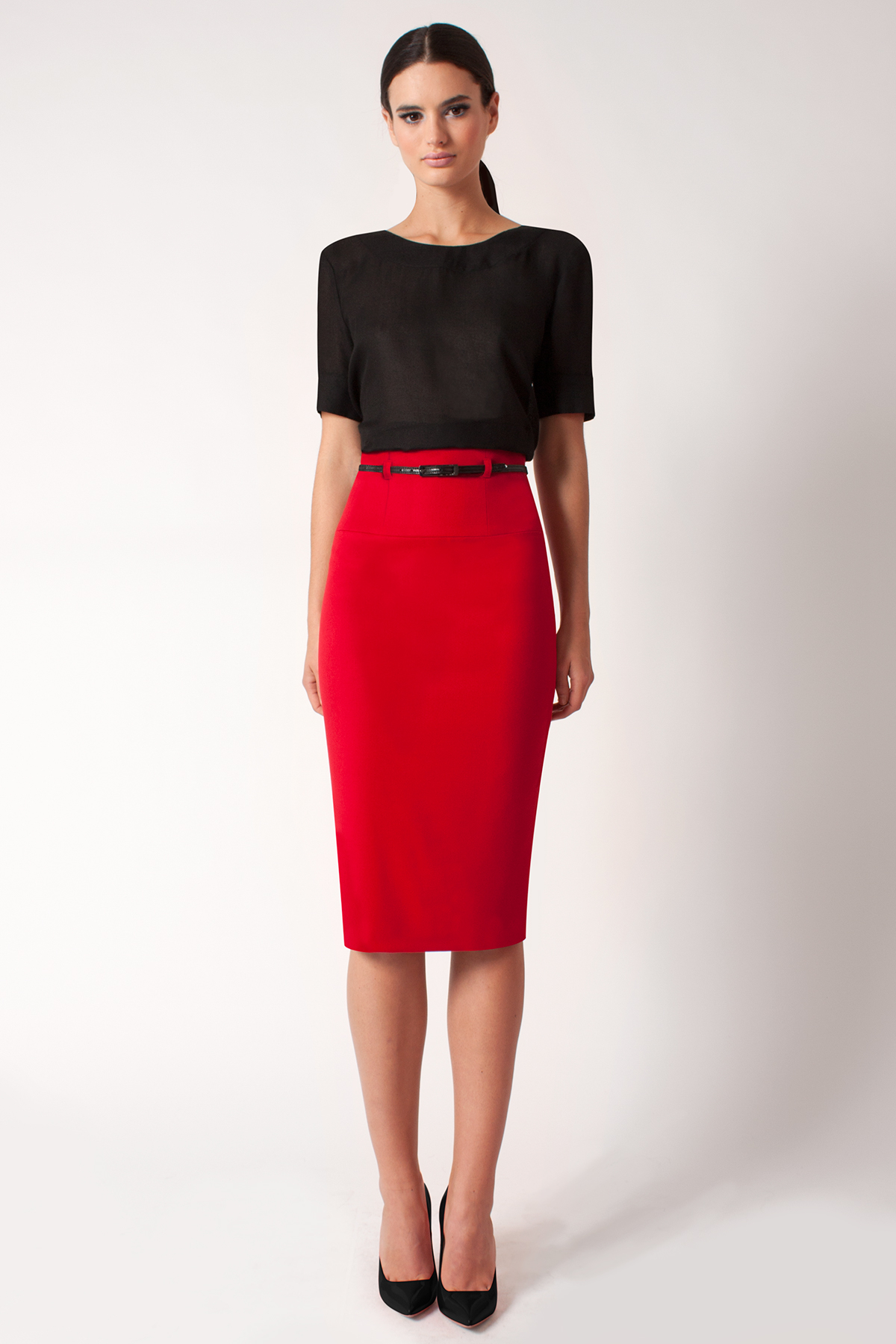 Lyst - Black Halo High Waist Pencil Skirt *online Exclusive* in Red