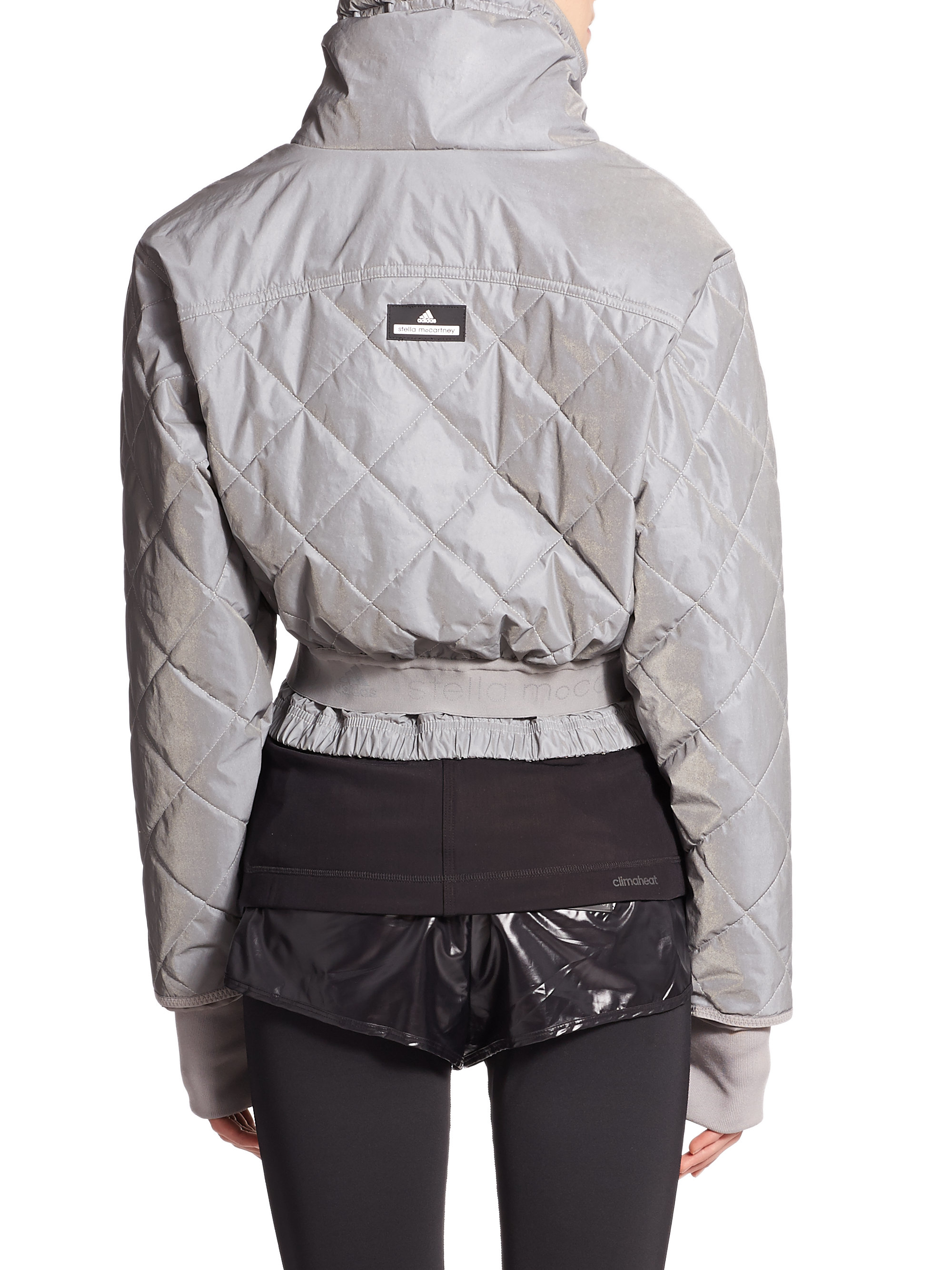 Lyst - Adidas By Stella Mccartney Cropped Puffer Jacket in Metallic