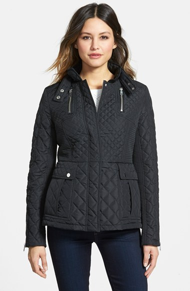 Lyst - French Connection Stand Collar Quilted Jacket in Black