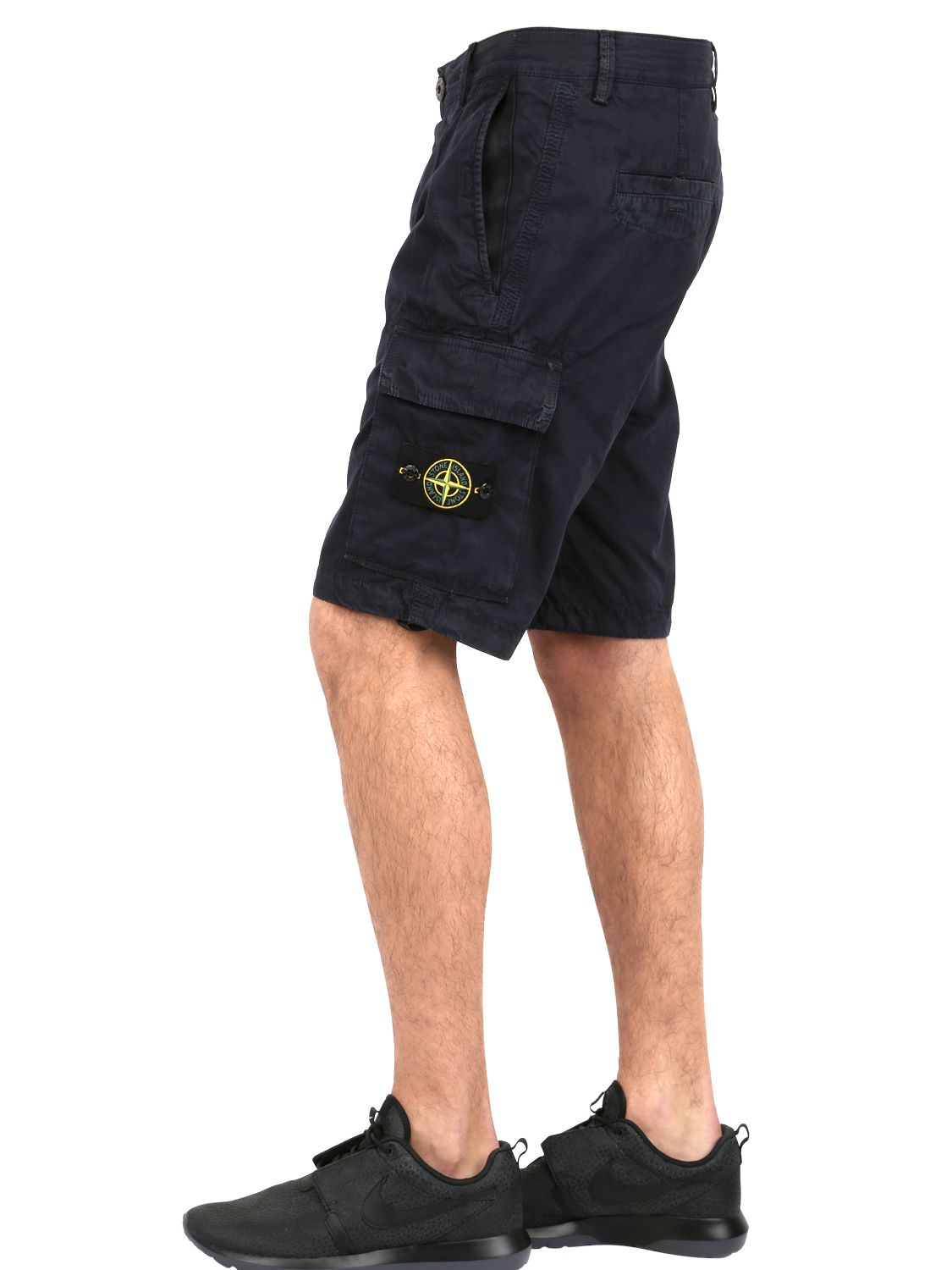 Stone island Cotton Cargo Shorts in Black for Men Lyst Stone island Cotton Cargo Shorts in Black for Men Lyst