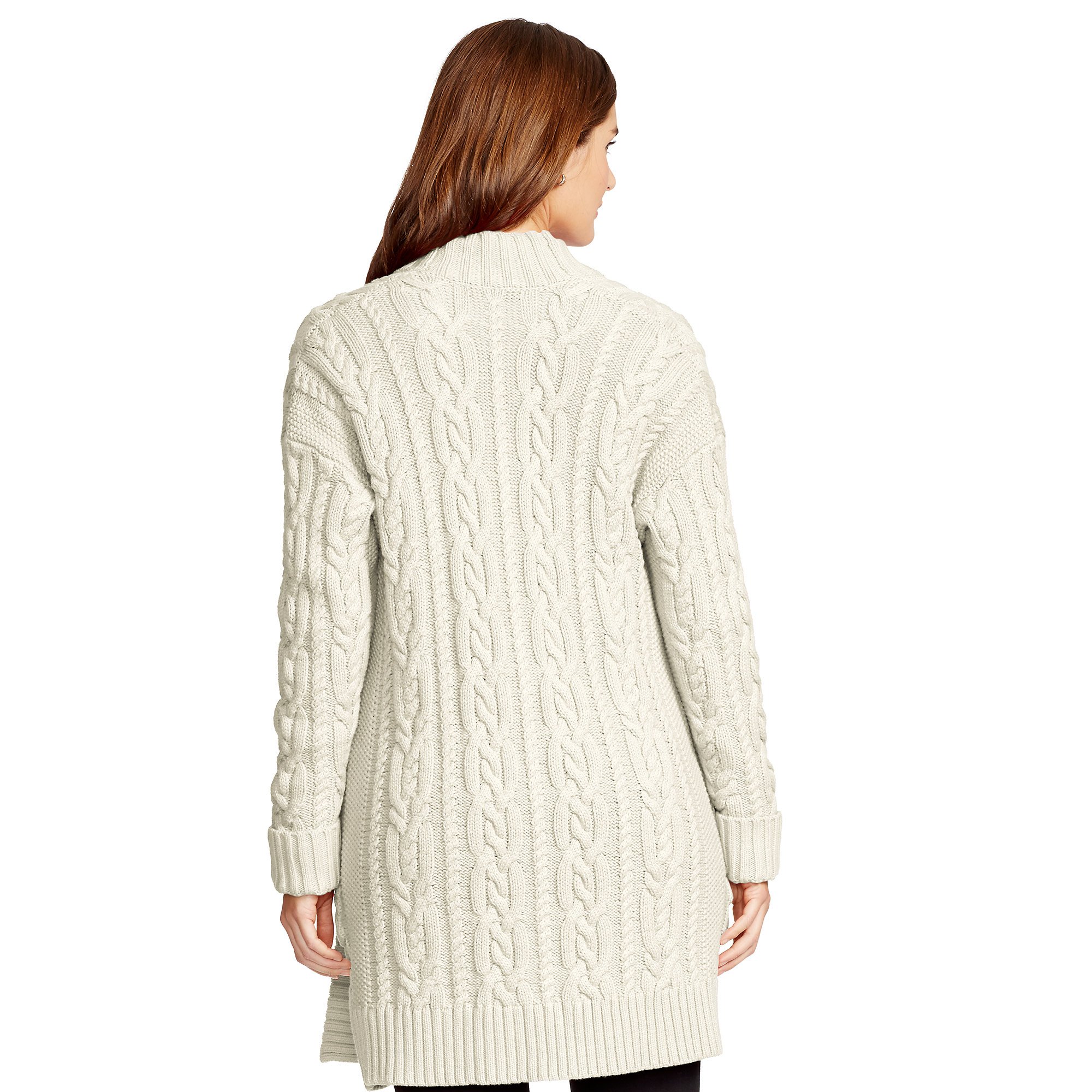 polo women's cotton cable knit sweater