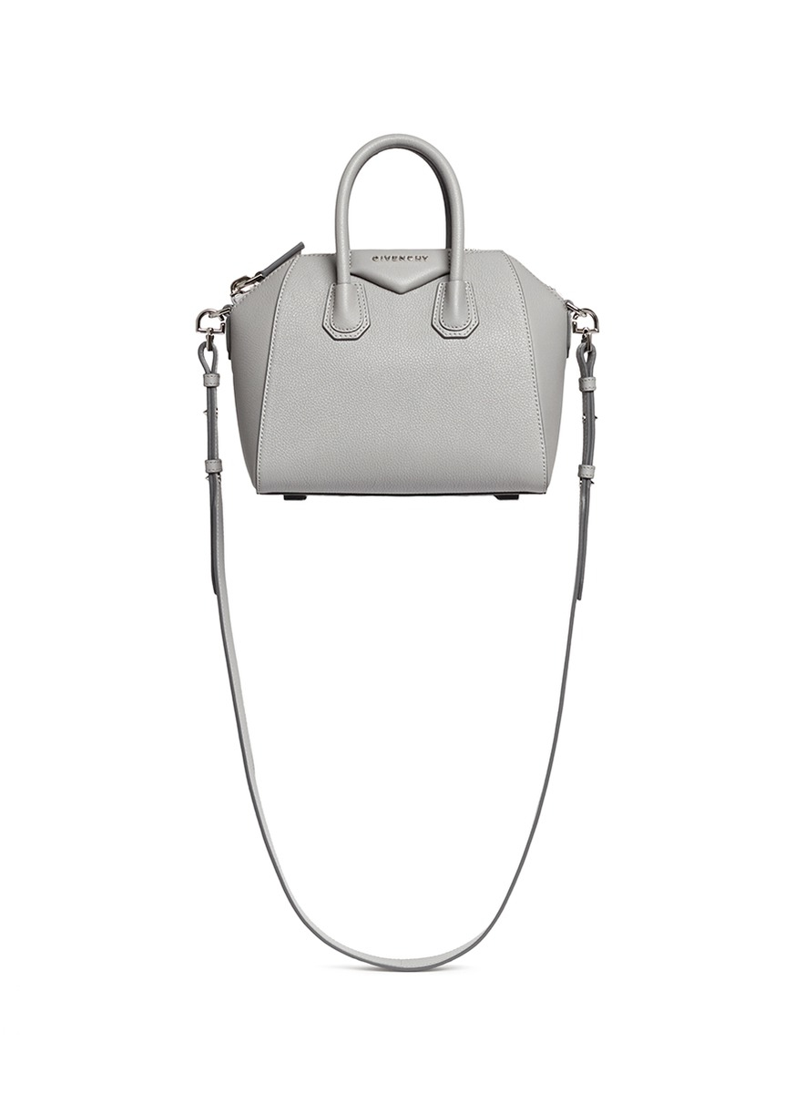 Lyst - Givenchy Antigona Mini Leather Shoulder Bag in Gray