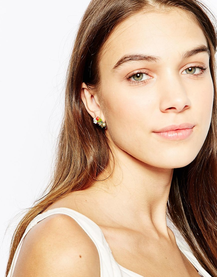 Lyst Les Nereides Neriedes Daisy Gem Stud Earrings In Blue Gallery