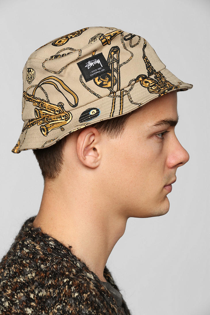 Lyst Urban outfitters Stussy Brass Bucket Hat in Metallic for Men
