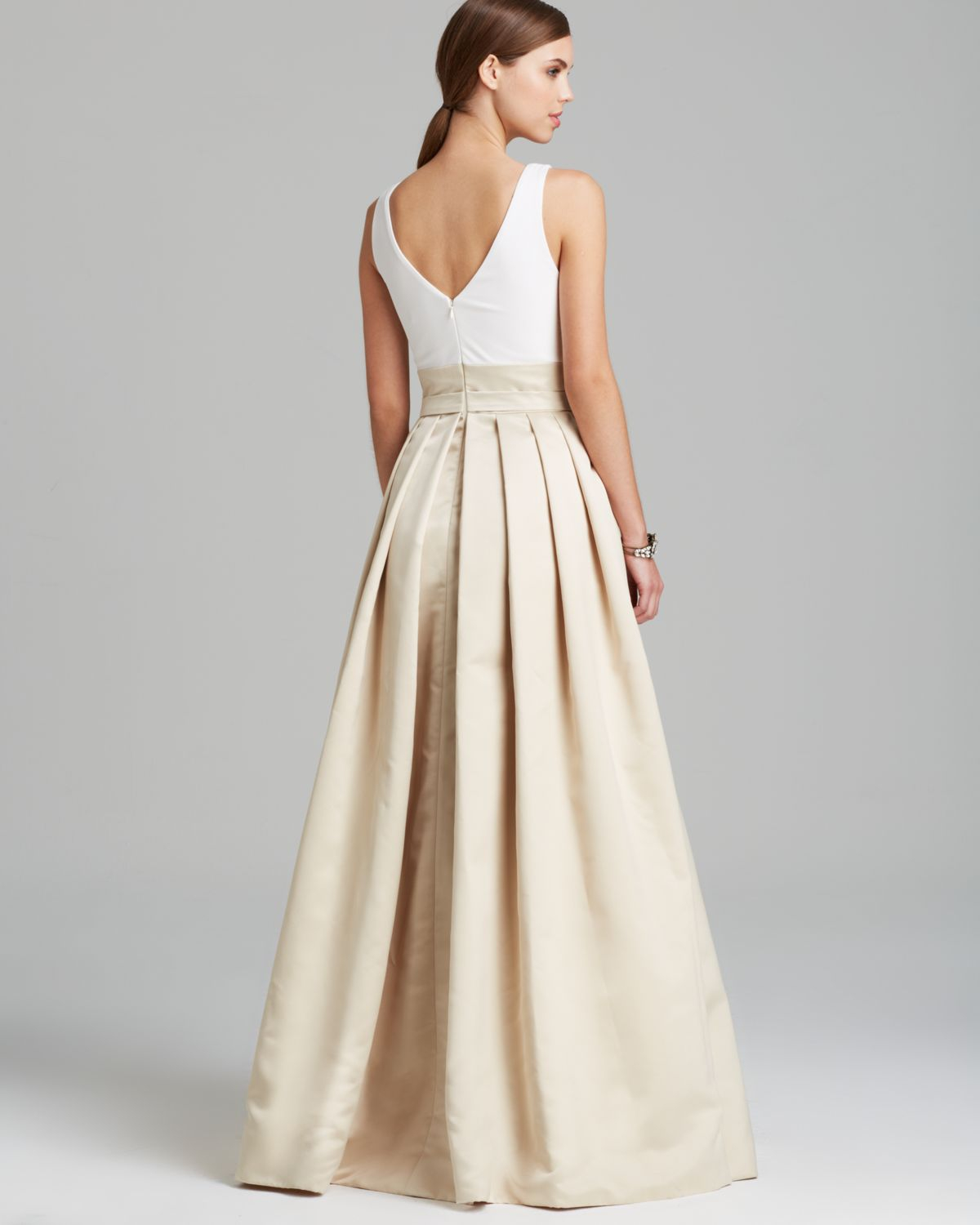 box pleat long dress