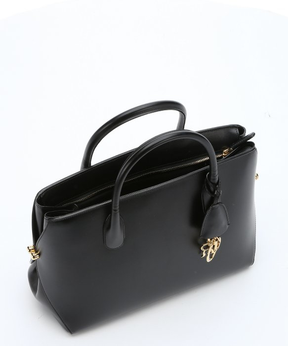 Lyst - Dior Black Leather Medium Structured Tote Bag in Black