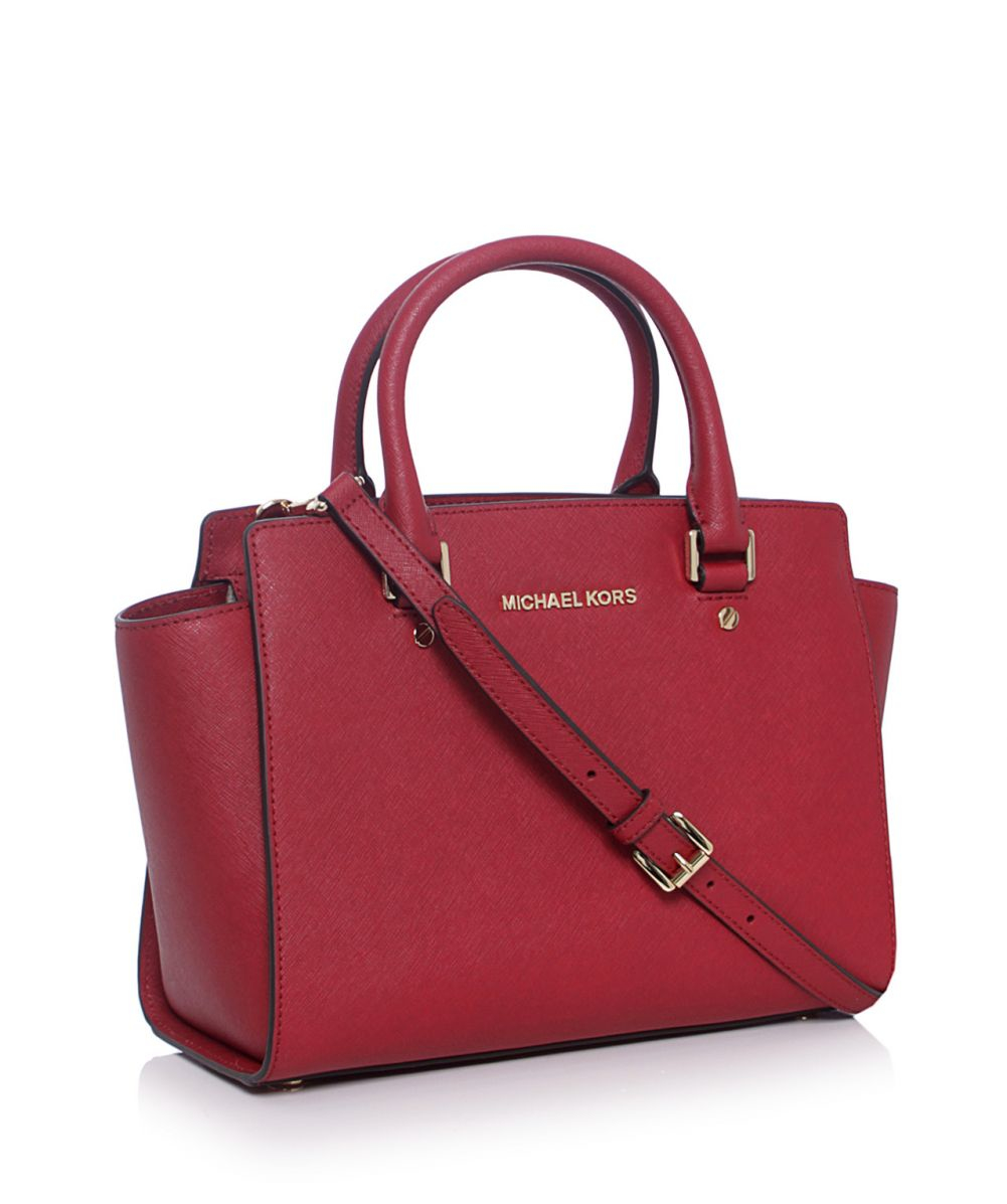 MICHAEL Michael Kors Selma Medium Satchel Bag in Red - Lyst