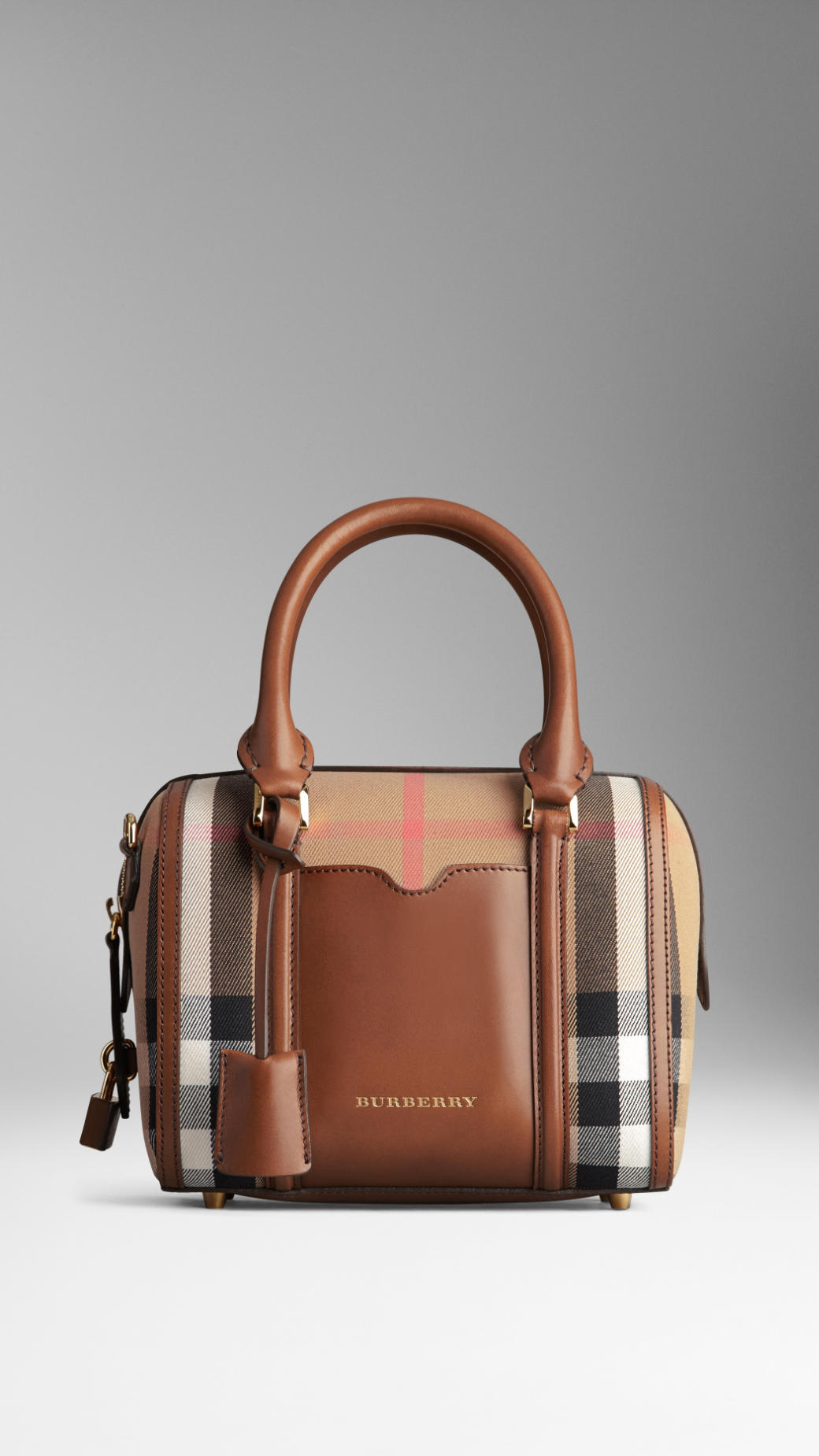 Burberry The Small Alchester Cotton and Leather Tote in Brown (brown ...