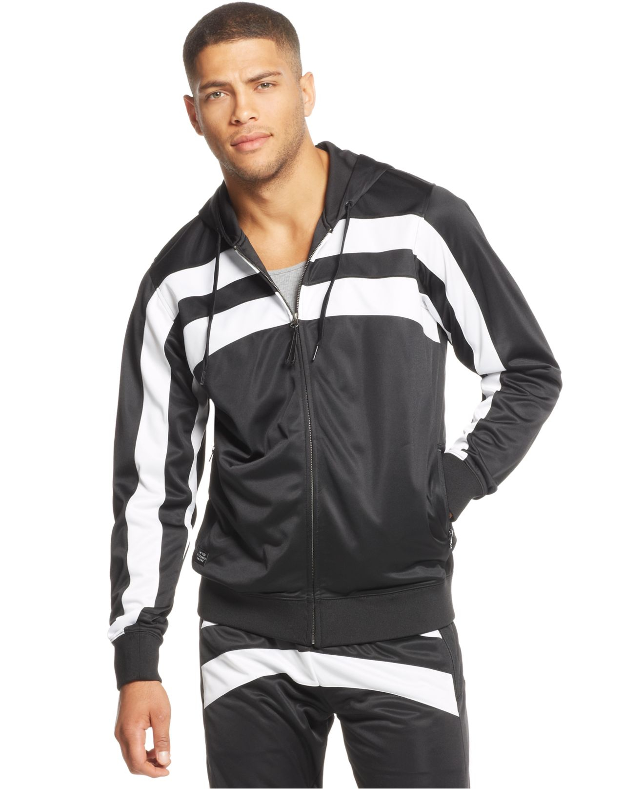 Lyst - Lrg Primo Striped Full-Zip Hoodie in Black for Men