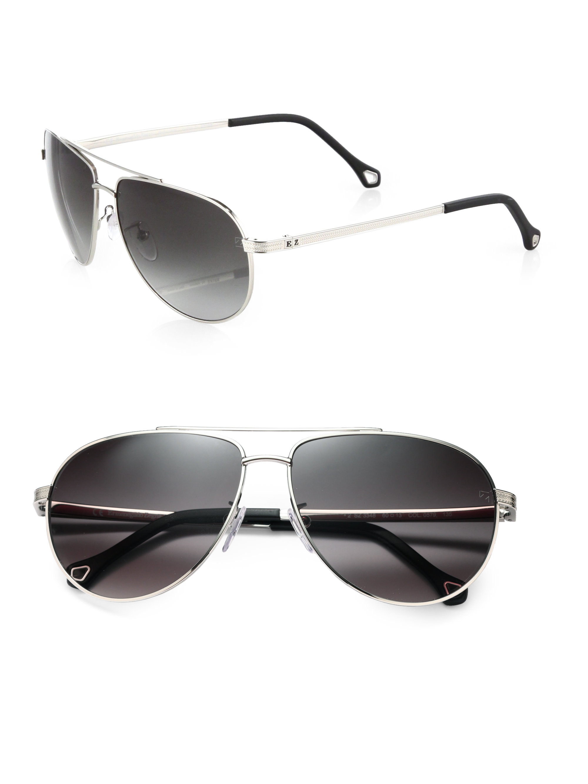 Lyst - Ermenegildo Zegna Metal Aviator Sunglasses in Metallic for Men