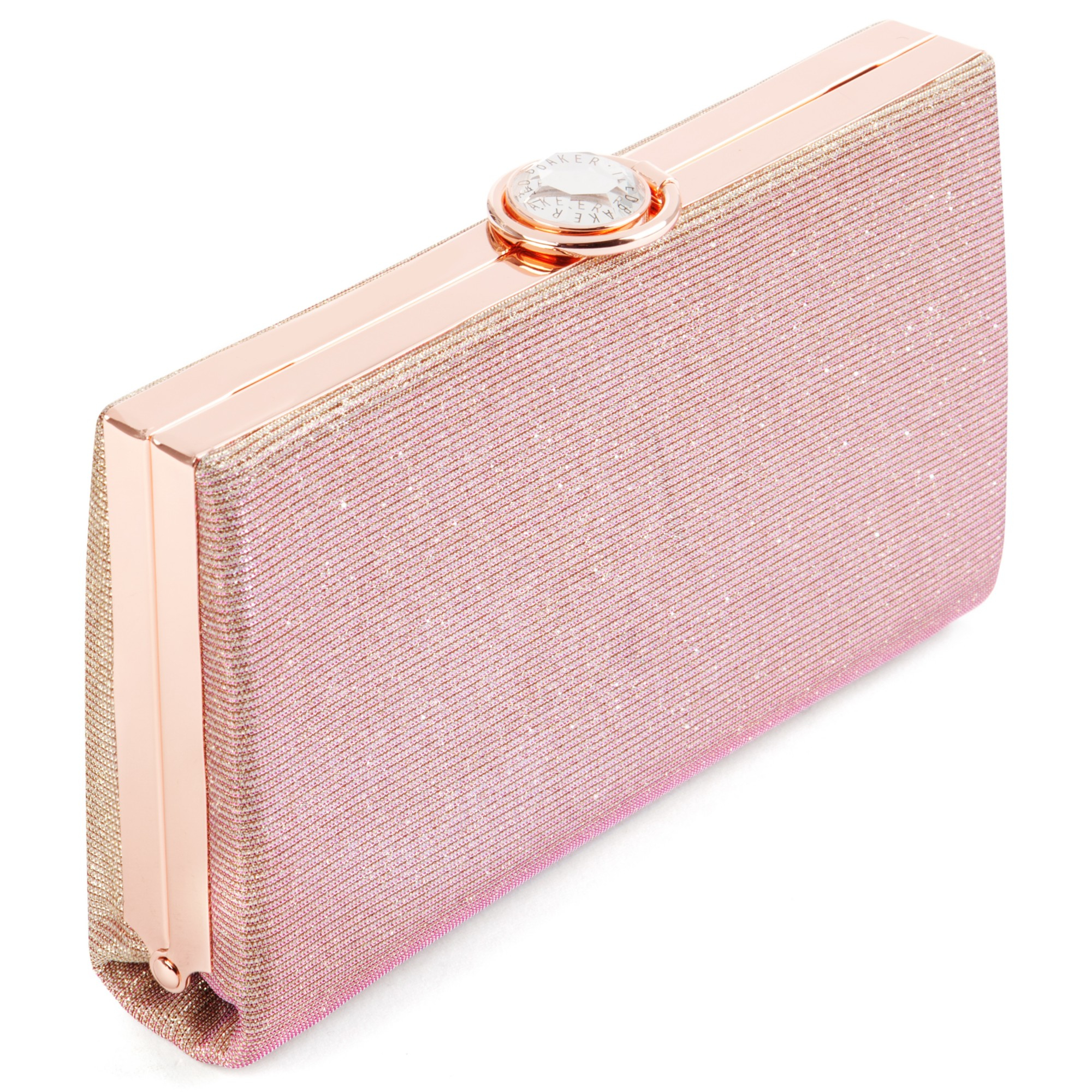 dusky pink suede clutch bag