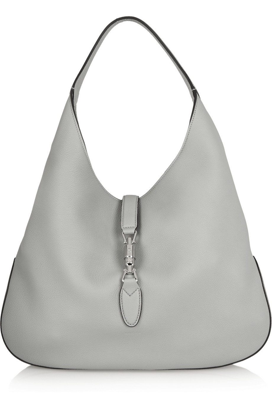 Gucci Jackie Soft Hobo Textured-leather Shoulder Bag in Gray | Lyst