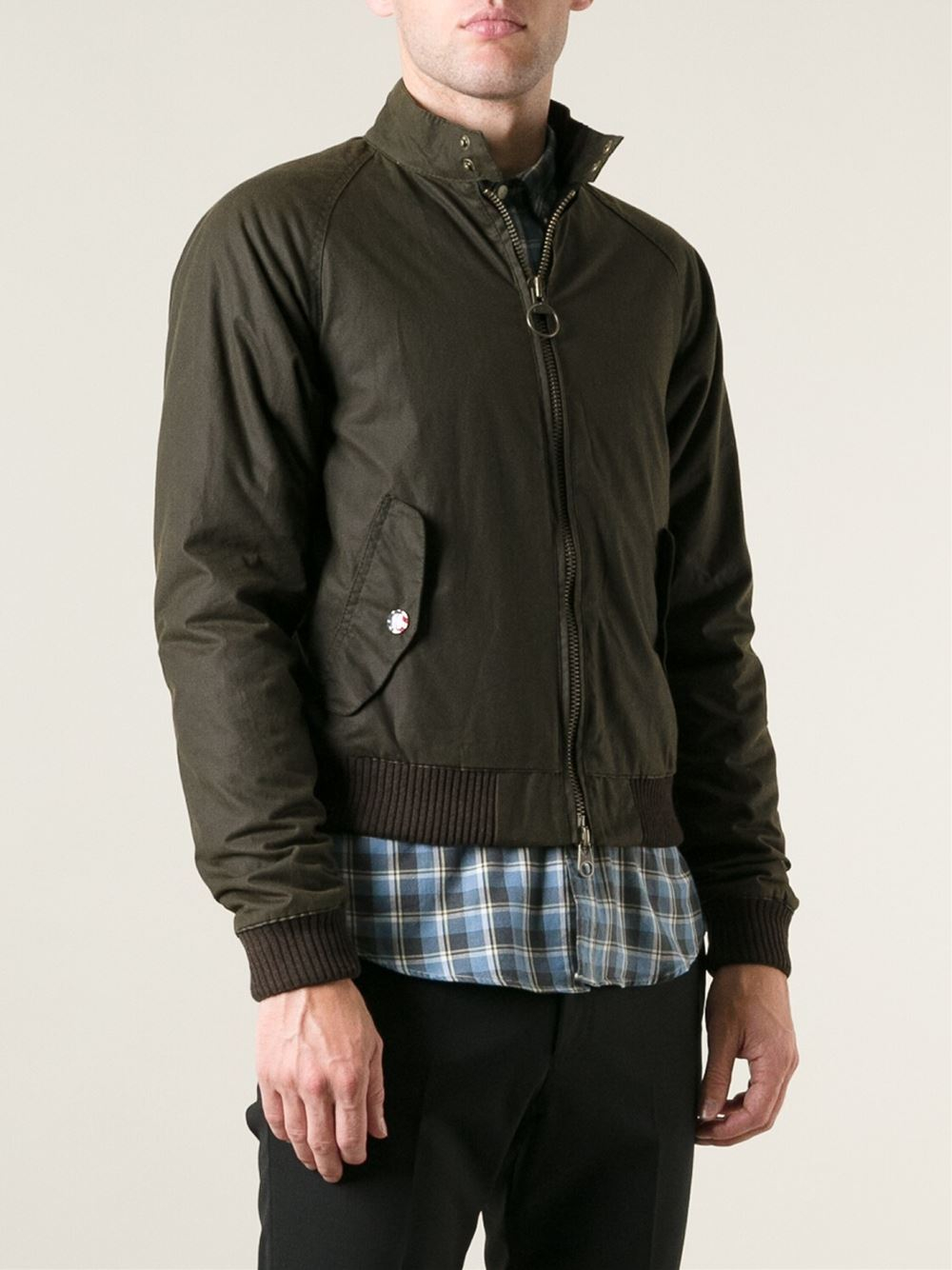 Lyst - Barbour Waxed Bomber Jacket in Green for Men