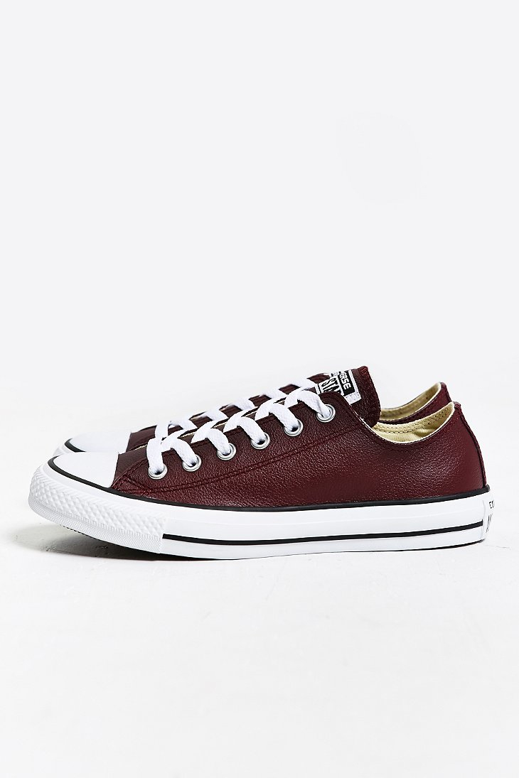 Converse Chuck Taylor All Star Leather Low-top Sneaker in Maroon ...