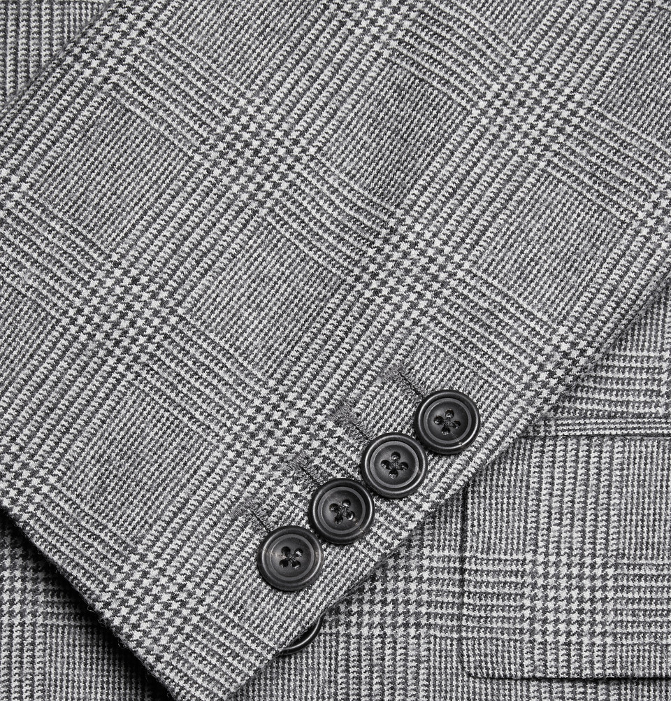 Kingsman Grey Double-Breasted Prince Of Wales Check Suit in Gray for ...