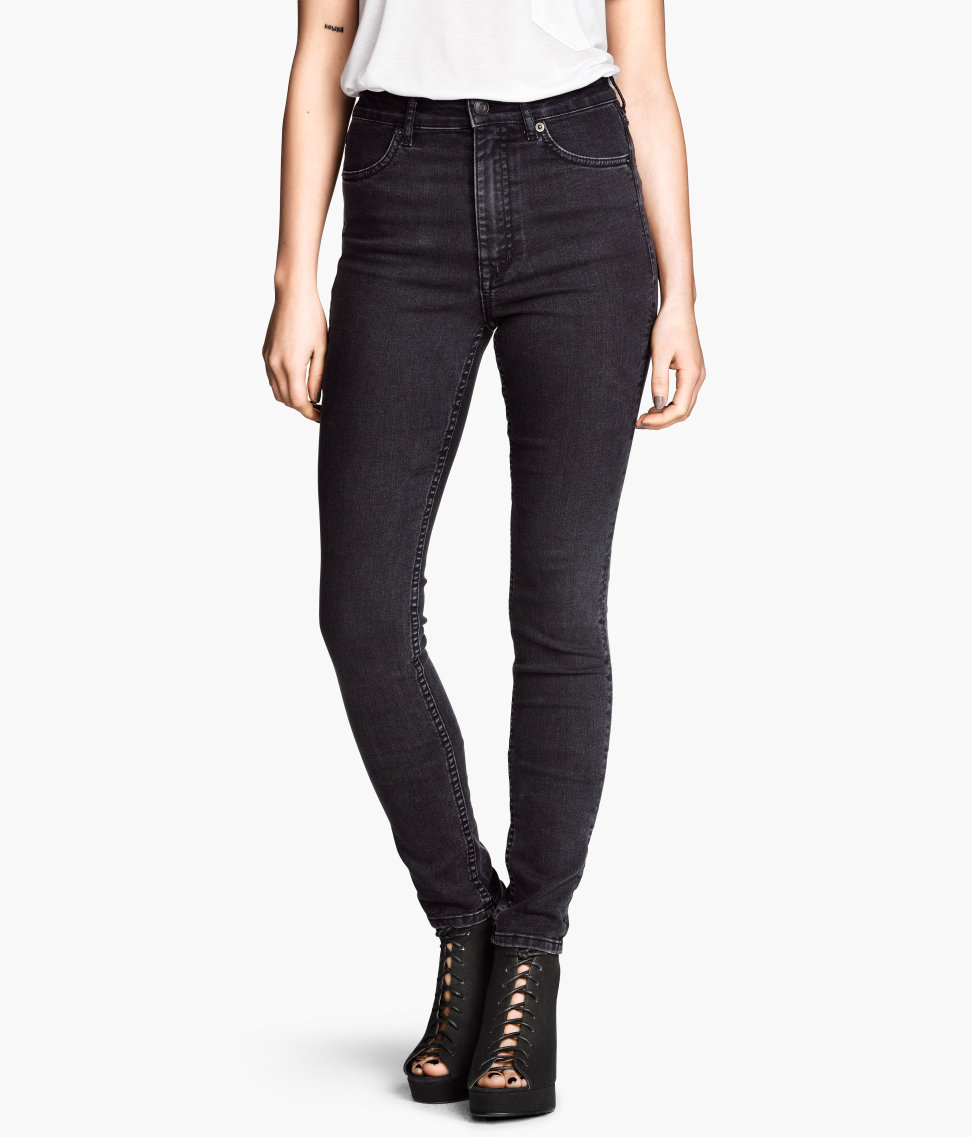 H&m high waisted jeans into low rise blue