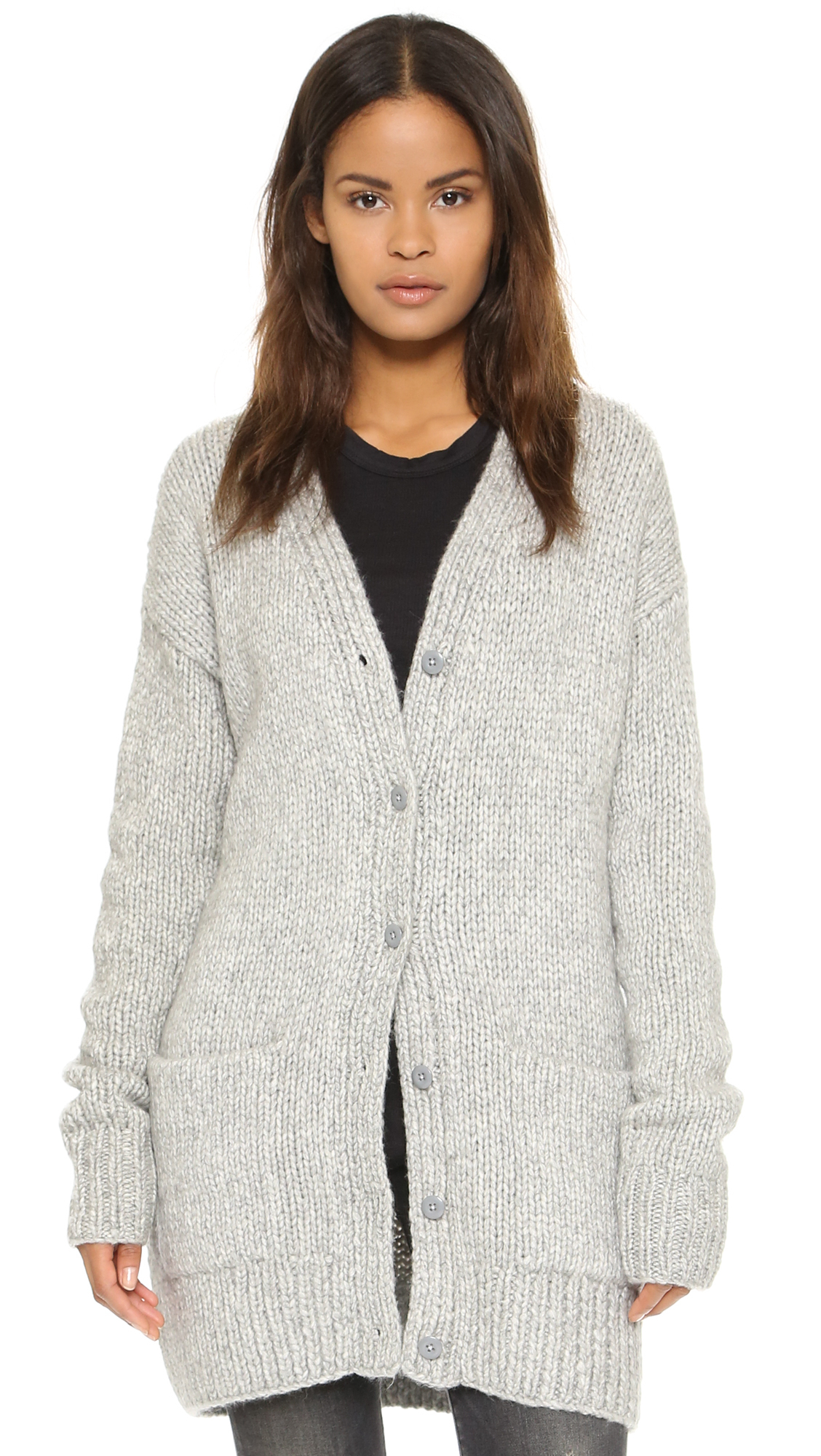 grey sweatshirt cardigan