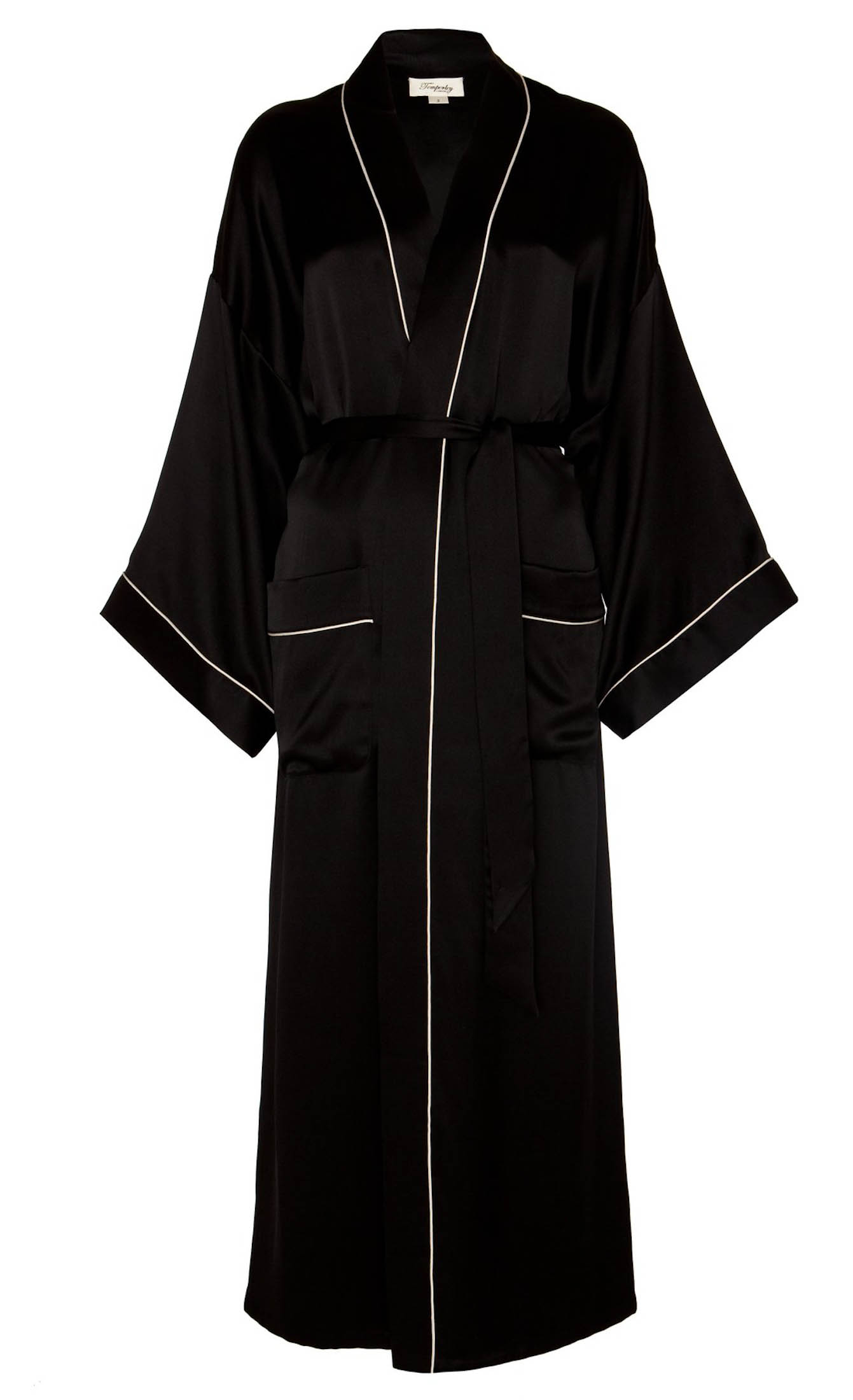 Temperley london Kimono Dressing Gown in Black | Lyst
