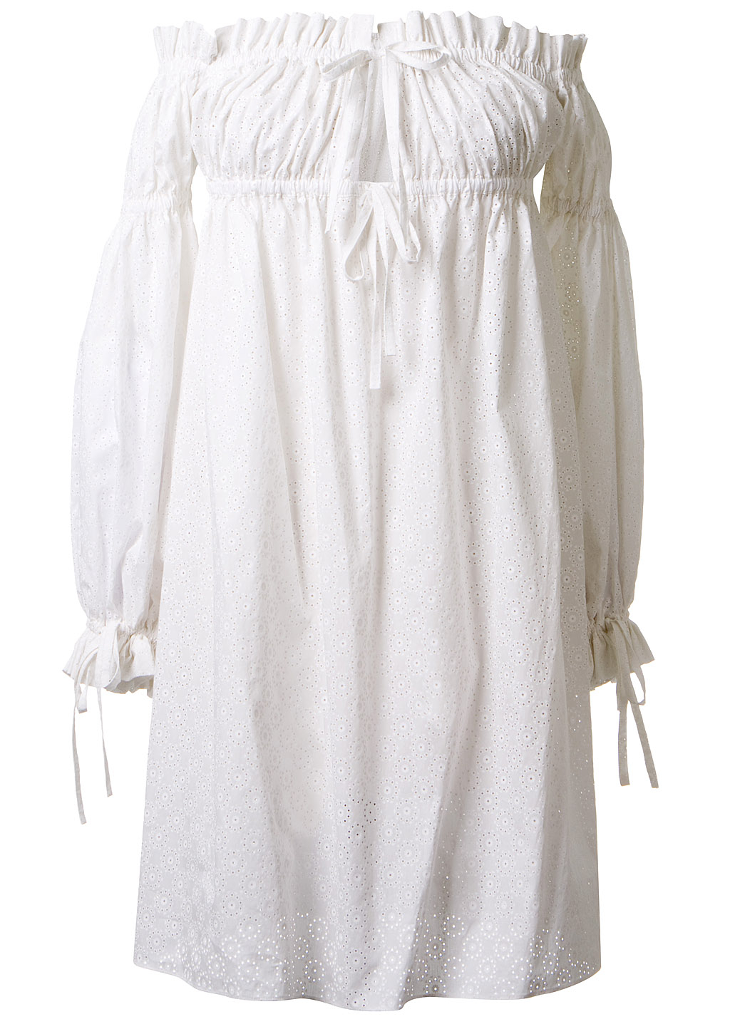 Alexander Mcqueen Alexander Mc Queen Hemstitched White Cotton Dress in ...