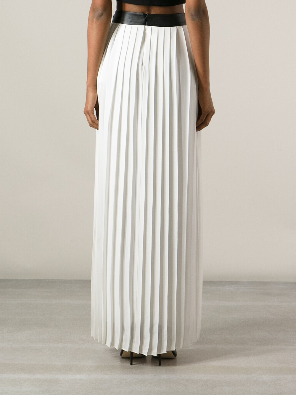 White Pleated Maxi Dress