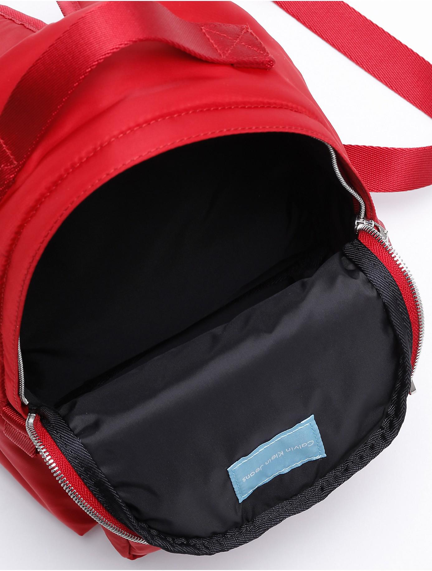 Lyst Calvin Klein Monogram Logo Nylon Twill Campus Backpack in Red