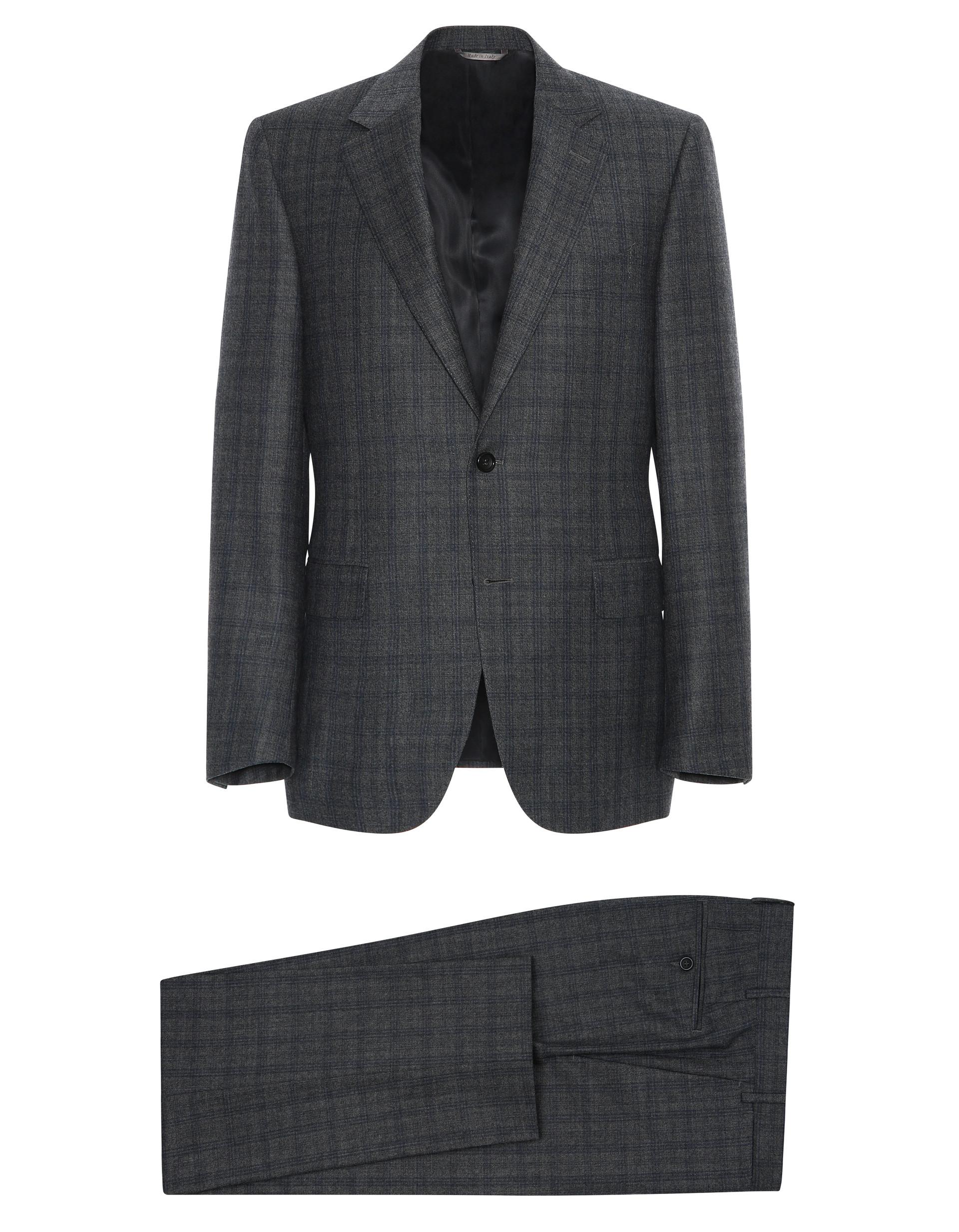 Lyst - Canali Gray Lightweight Wool Flannel Capri Suit With Blue Prince ...