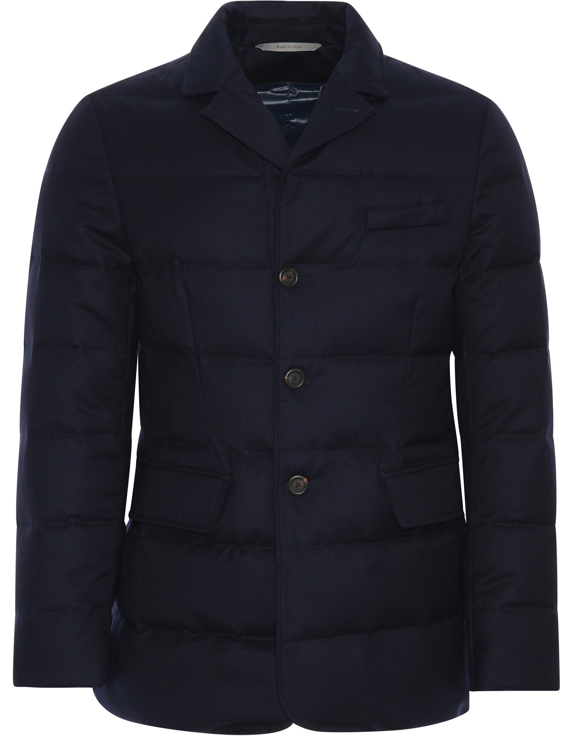 Canali Wool Navy Blue Puffer Rain Jacket for Men - Lyst