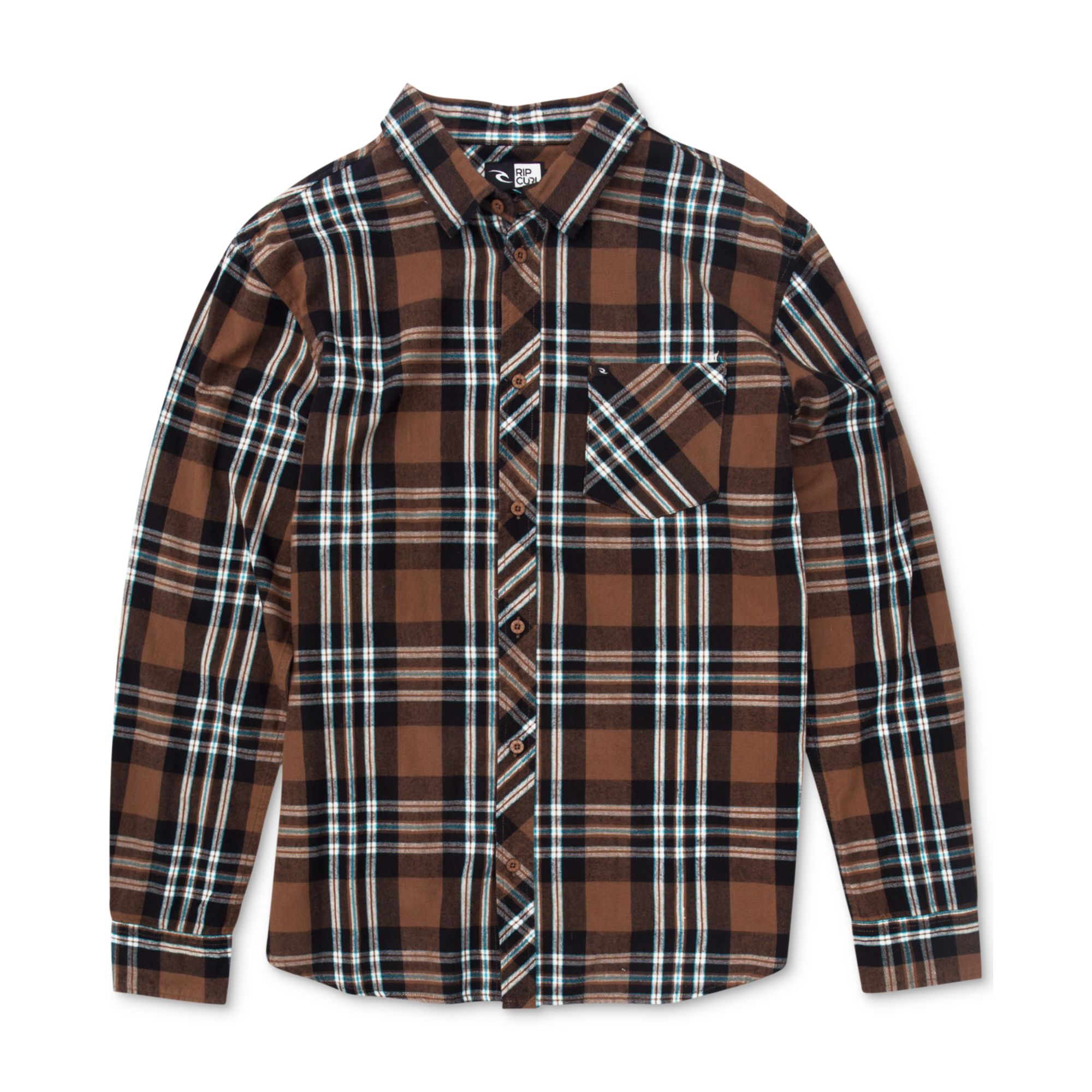 Rip Curl Power Plant Long Sleeve Plaid Flannel Shirt in Brown for Men ...