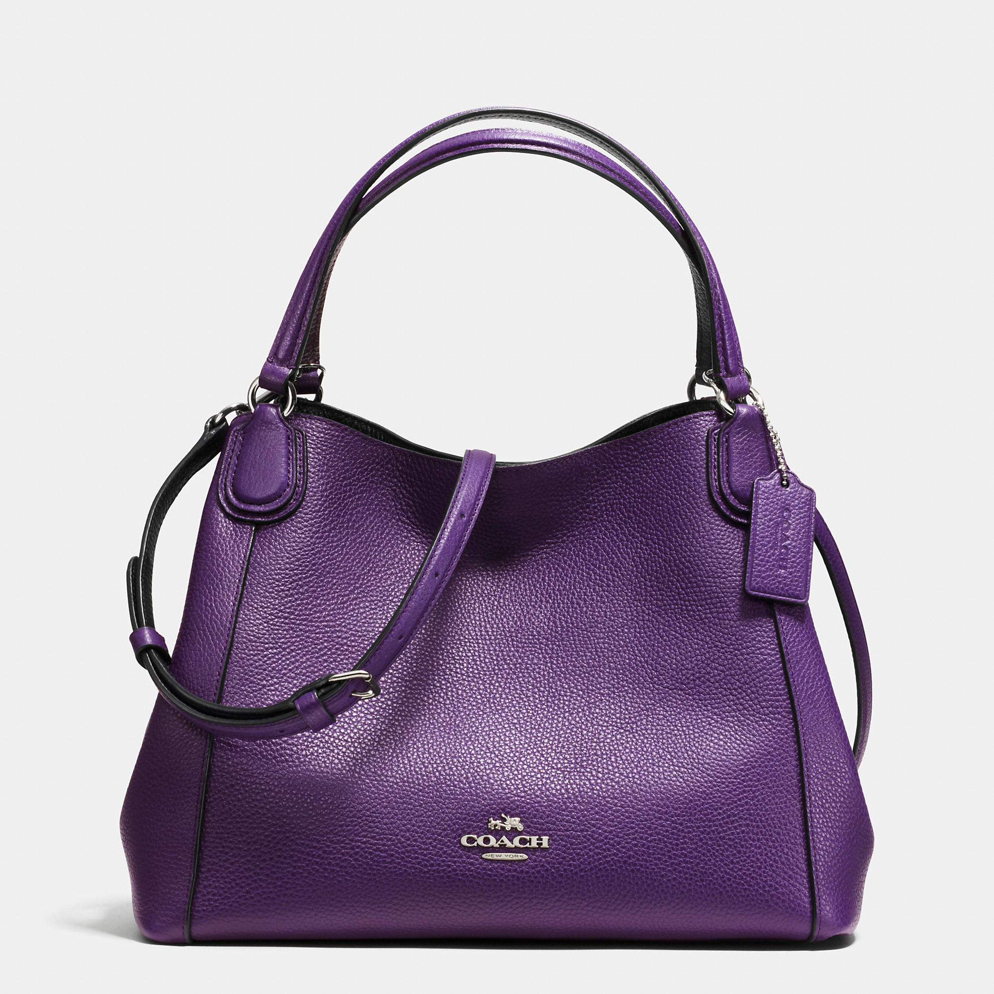 coach purple leather handbag