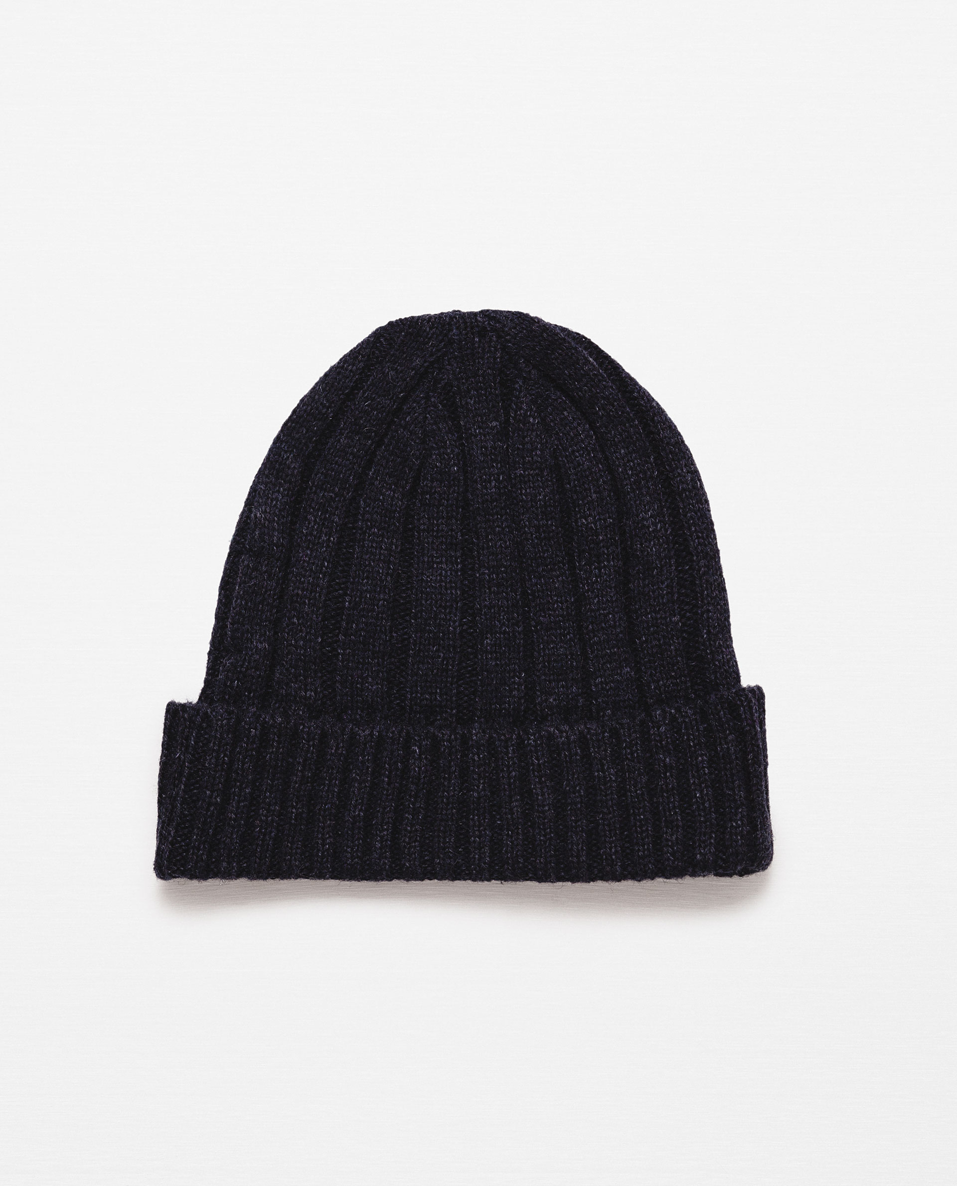Zara Melange Rib Knit Hat in Black for Men (Navy blue) | Lyst