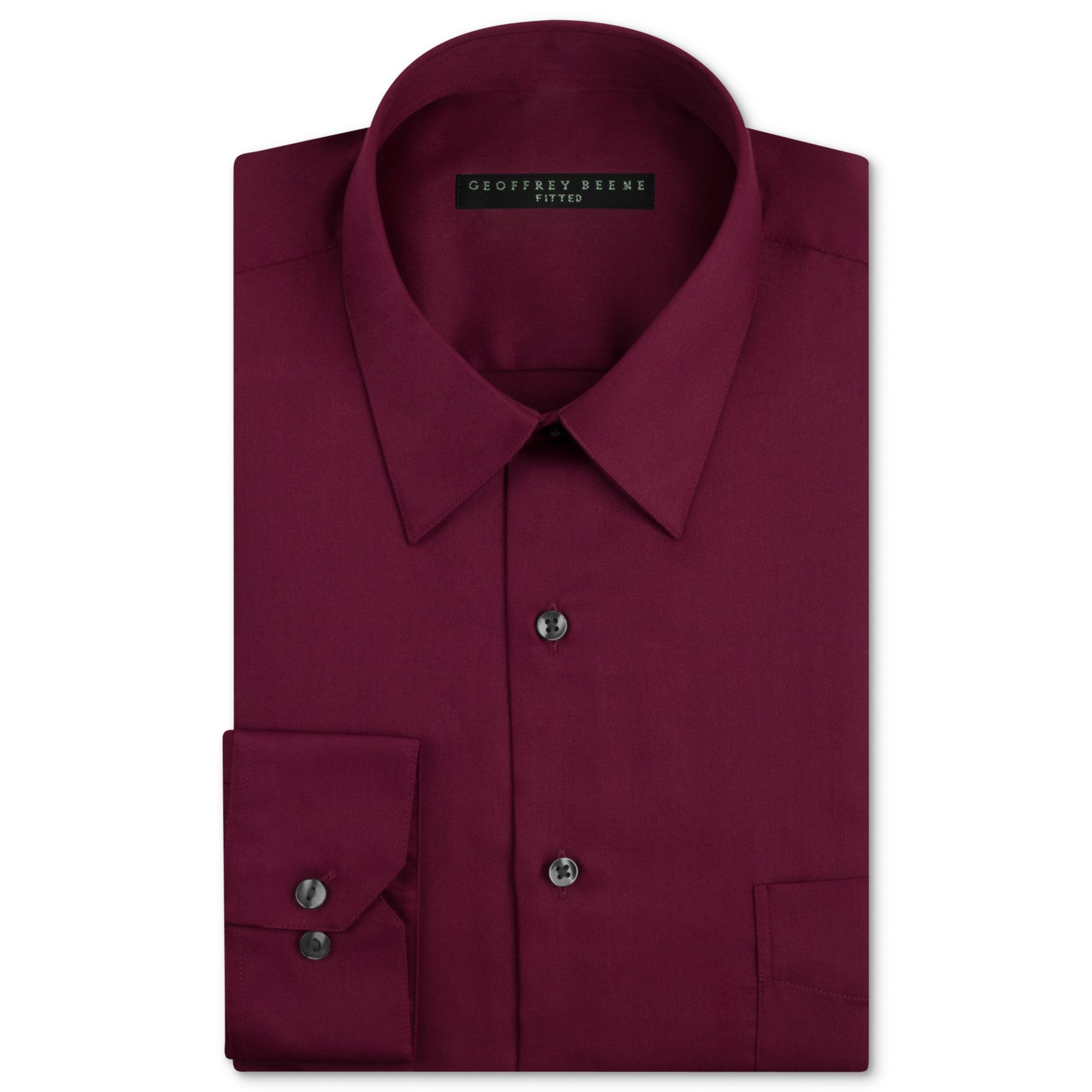 Geoffrey beene Fitted Sateen Solid Dress Shirt in Purple for Men | Lyst