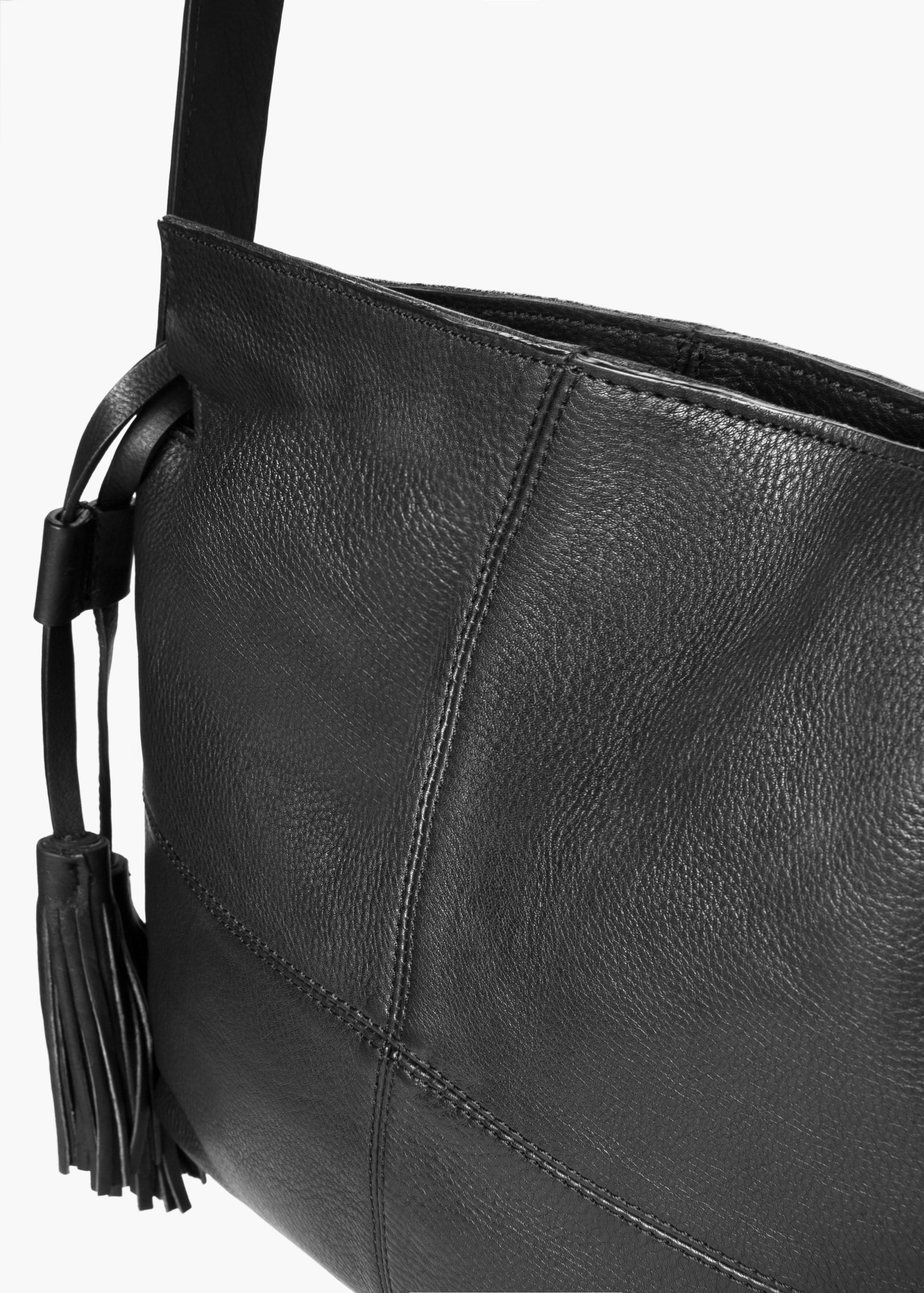 Lyst Mango Pebbled Leather Bag In Black Gallery