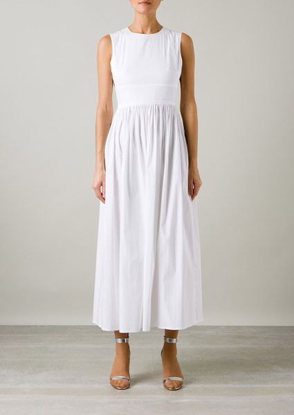 The Row White Cotton Maxi Dress in White | Lyst