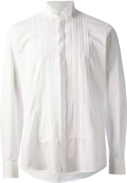 Balmain Pleated Shirt in White for Men | Lyst
