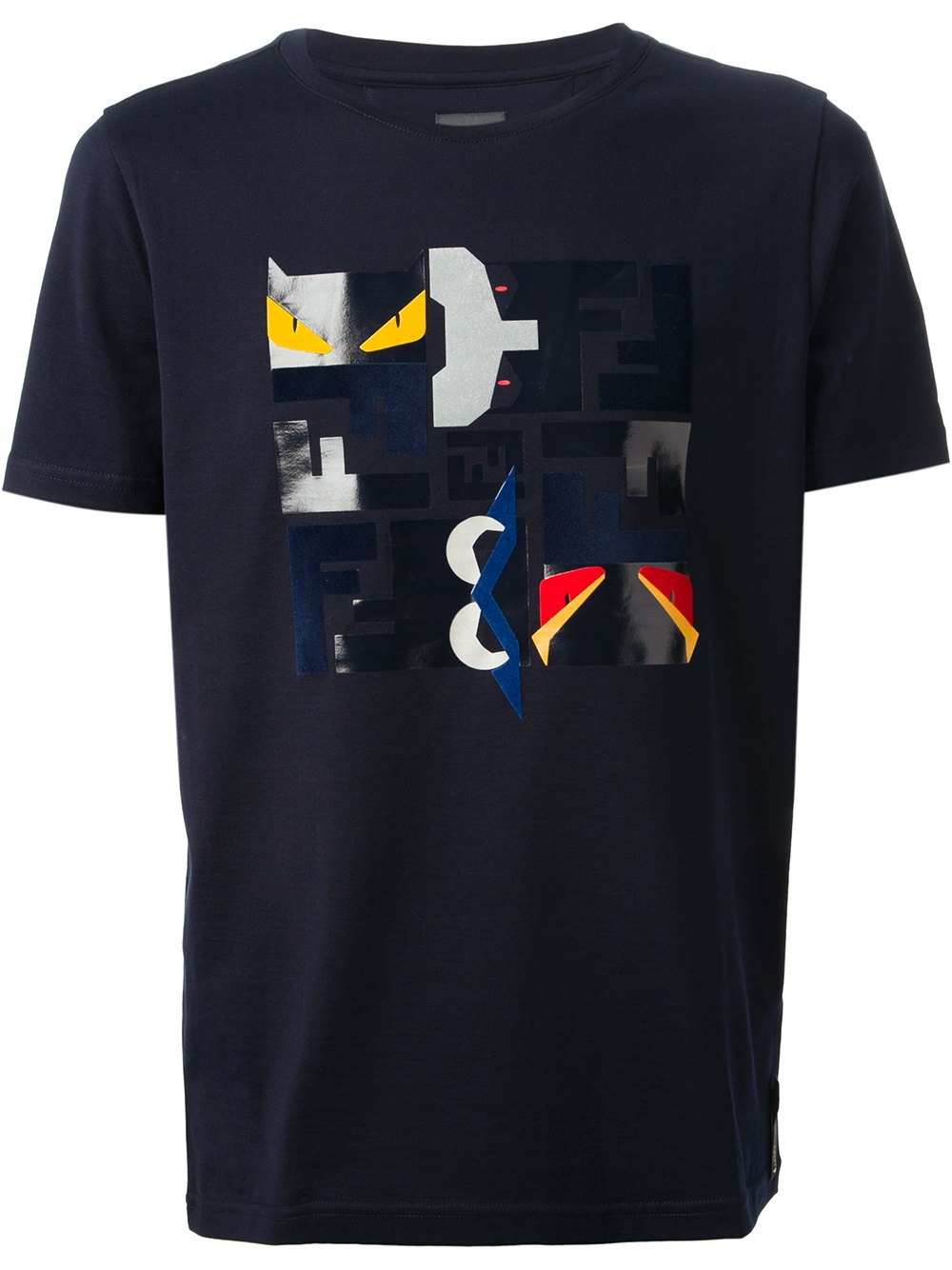 Fendi Monster Logo Print Tshirt in Blue for Men | Lyst