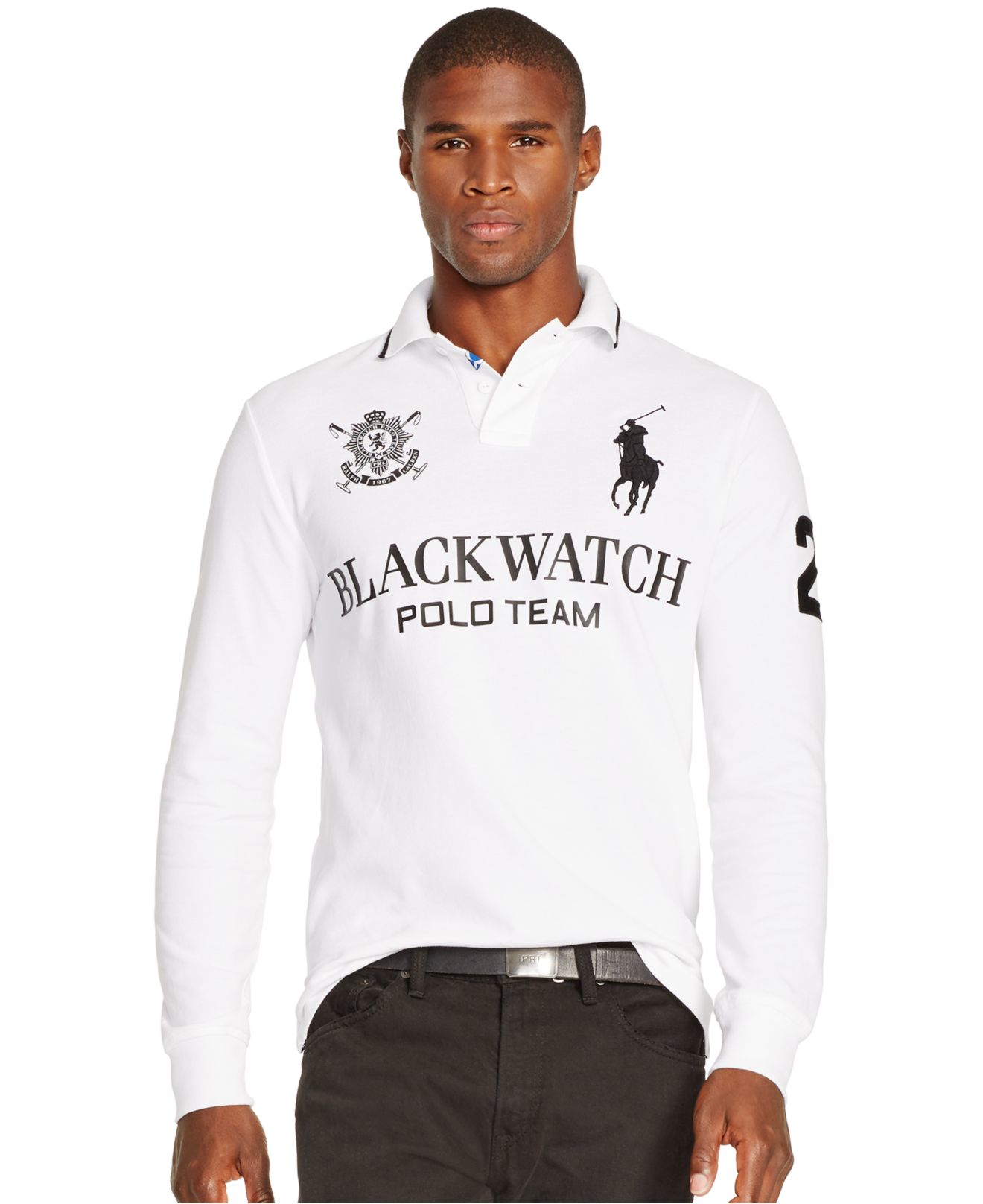 black watch shirt white