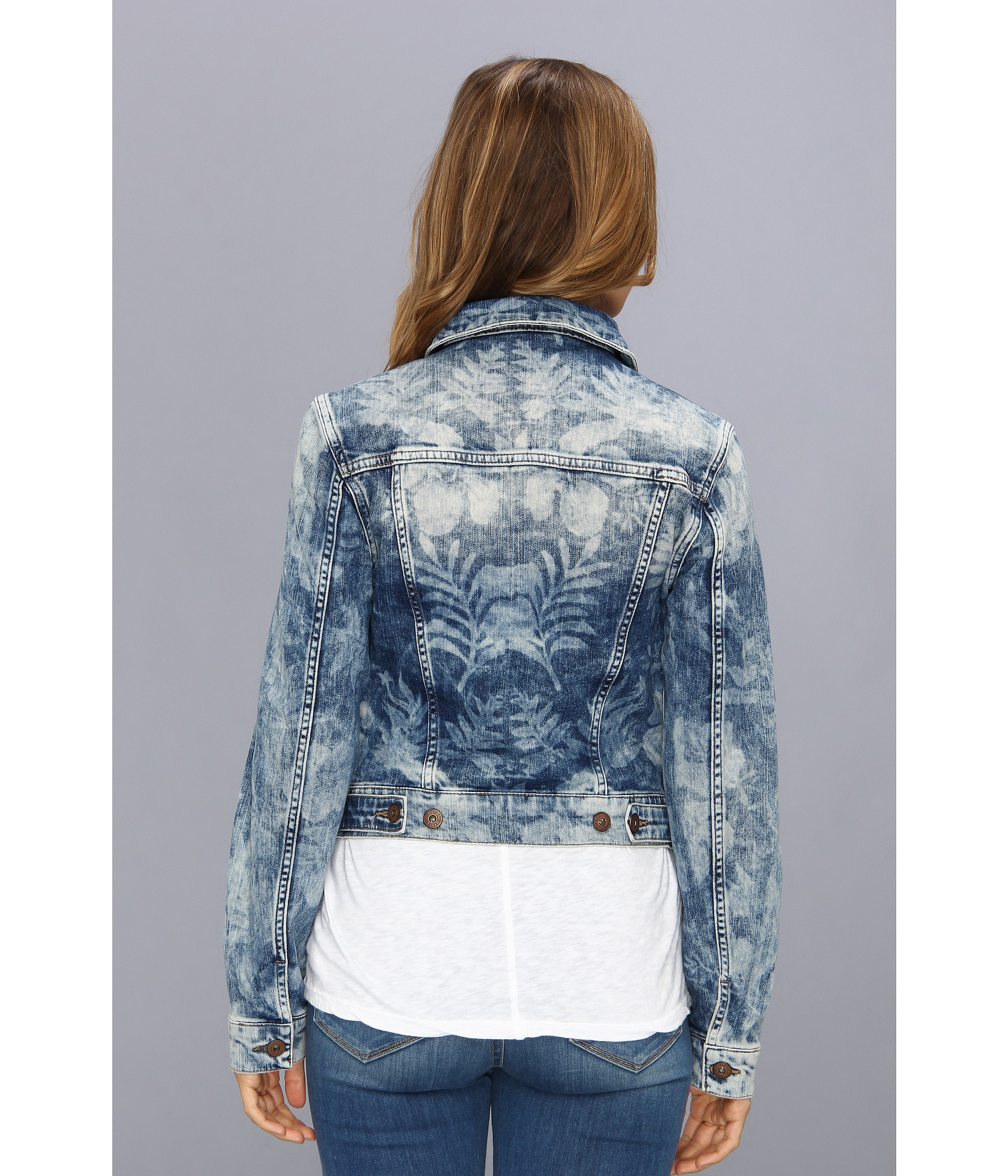 Lyst - Mavi Jeans Charlize Denim Jacket in Hawaii Laser Artist Vintage ...