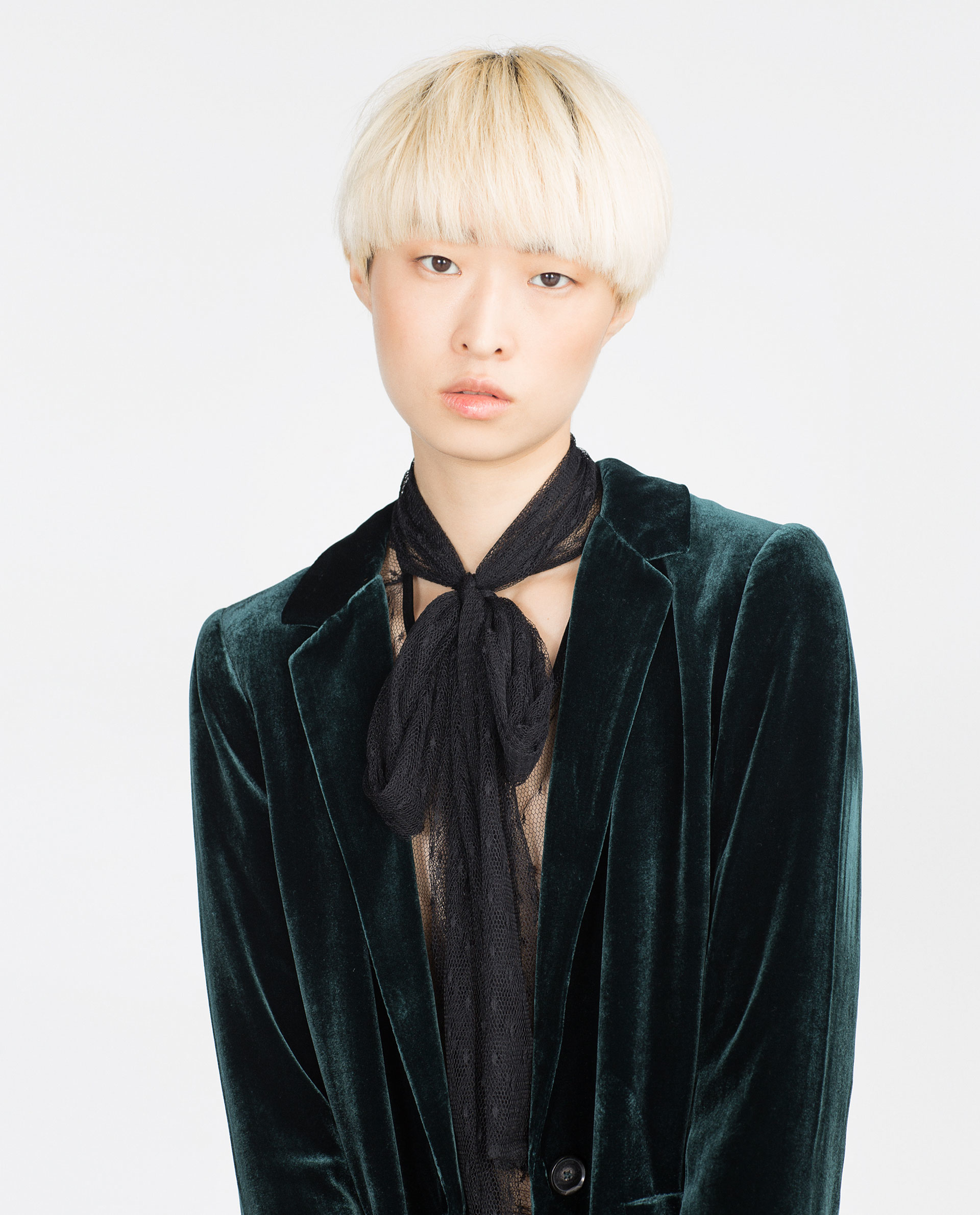 Zara Green Velvet Studio Jacket in Green Lyst