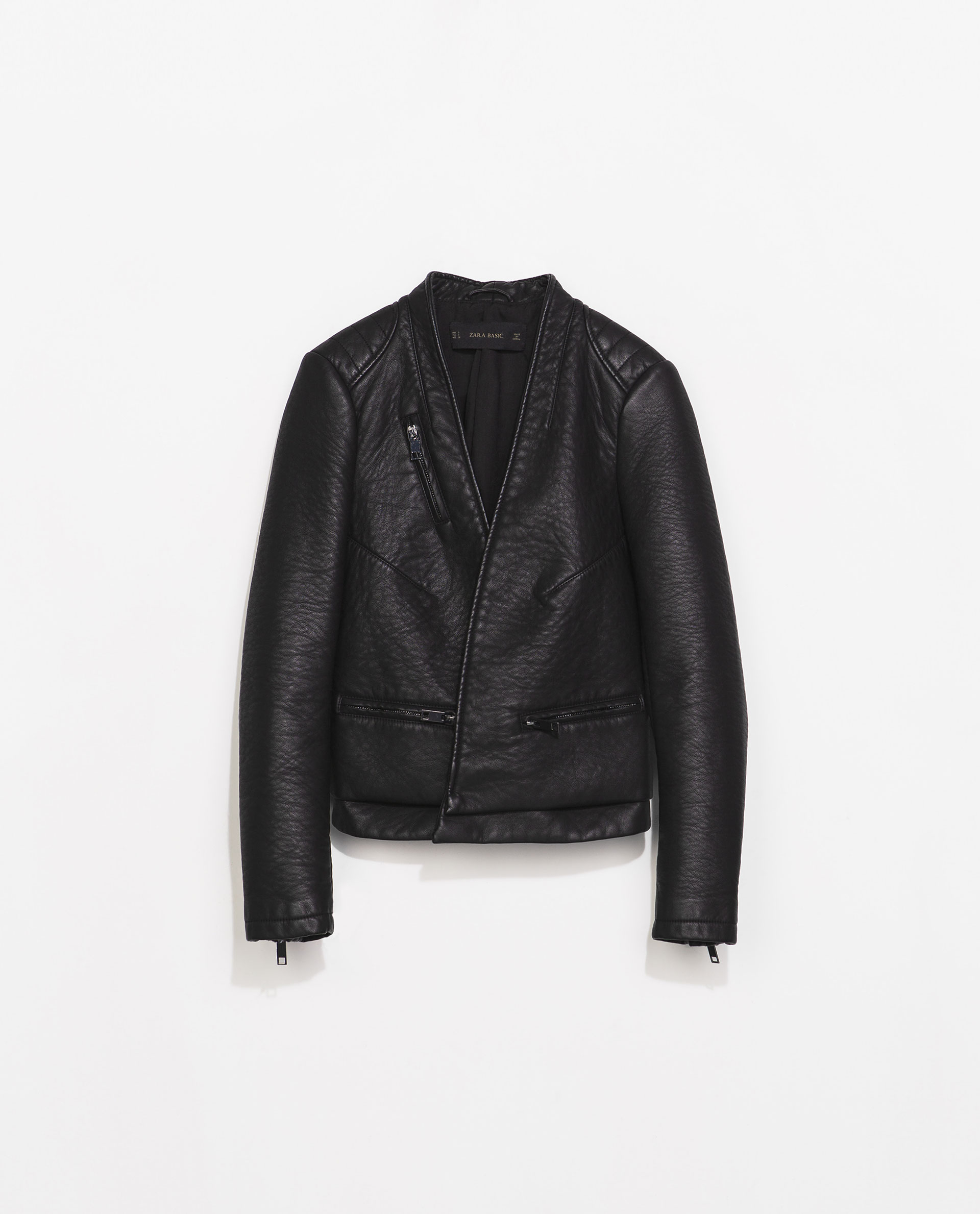 Zara Faux Leather Short Jacket In Black Lyst Gallery