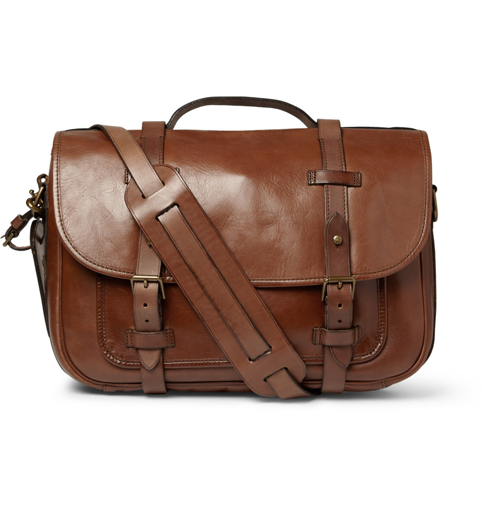 Polo Ralph Lauren Leather Messenger Bag in Brown for Men - Lyst