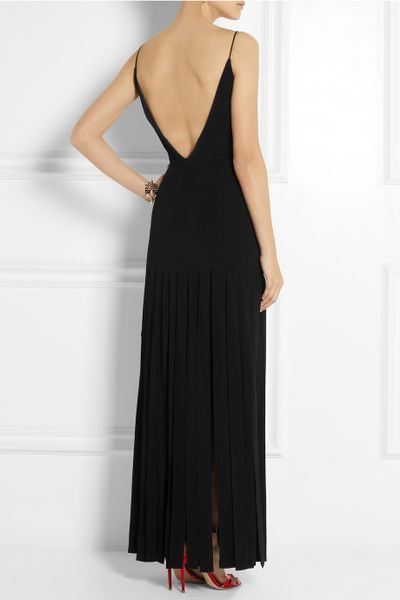 Kate Moss For Topshop Fringed Stretch-Crepe Maxi Dress in Black | Lyst