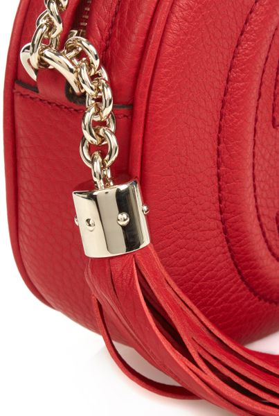 Gucci Mini Soho Chain-Strap Cross-Body Bag in Red | Lyst