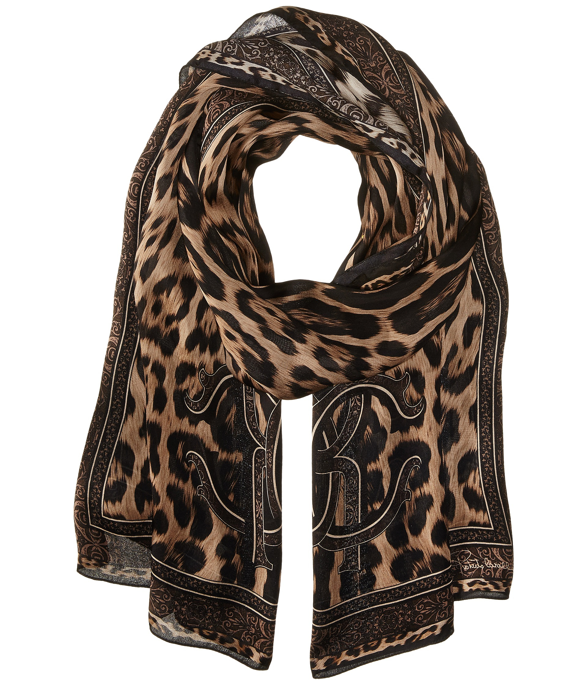 Lyst Roberto Cavalli Printed Light Satin 70 X 180 Scarf Gallery